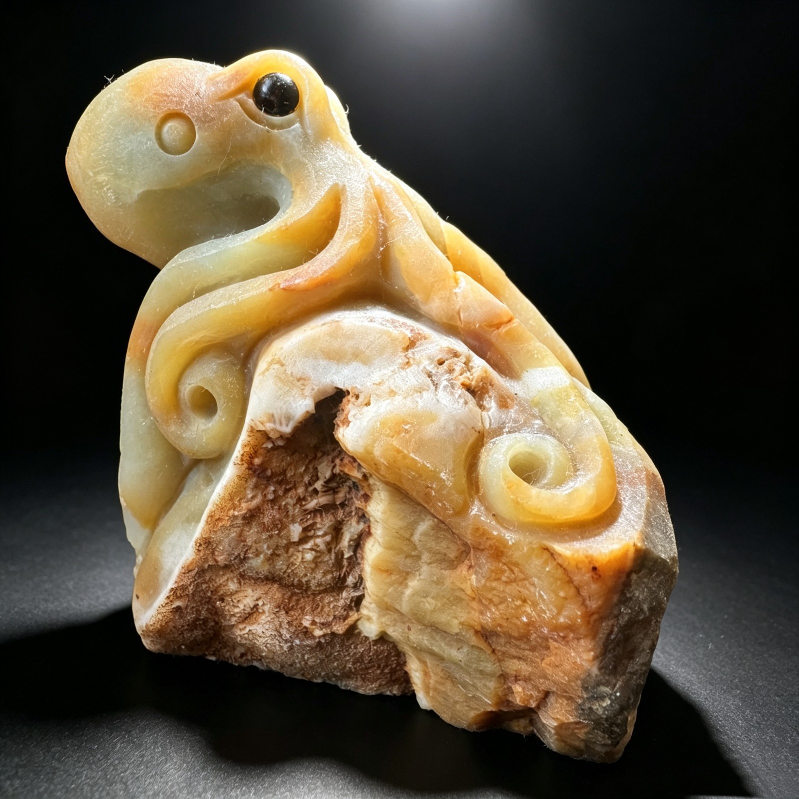 Carved Natural Amazonite Octopus Figurine, Sea Animal Crystal Collectible Decor