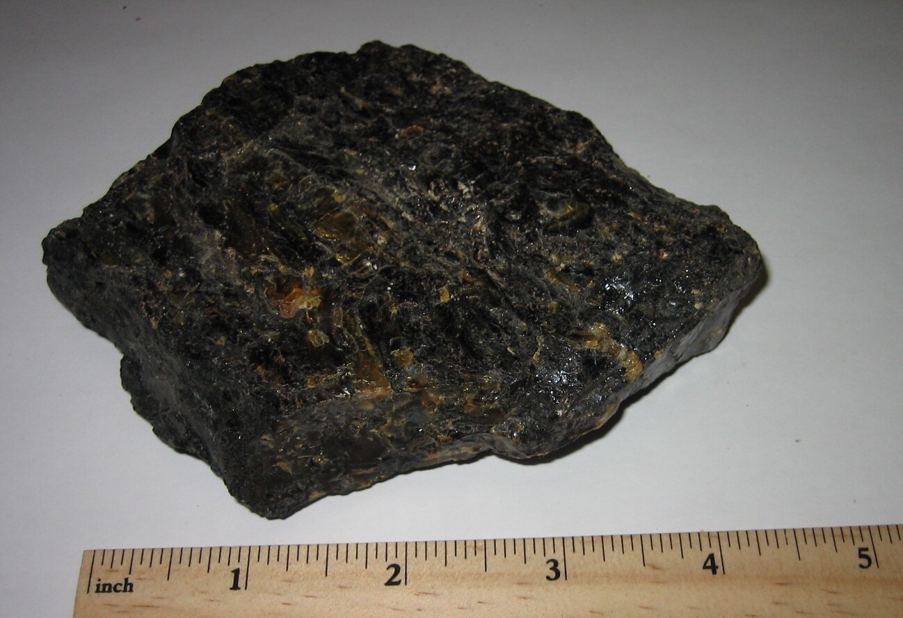 3.4″ x 3.2″ x 0.8″- 1″ RARE LARGE NATURAL FOSSIL AMBER TREE SAP BORNEO 155.3g *A