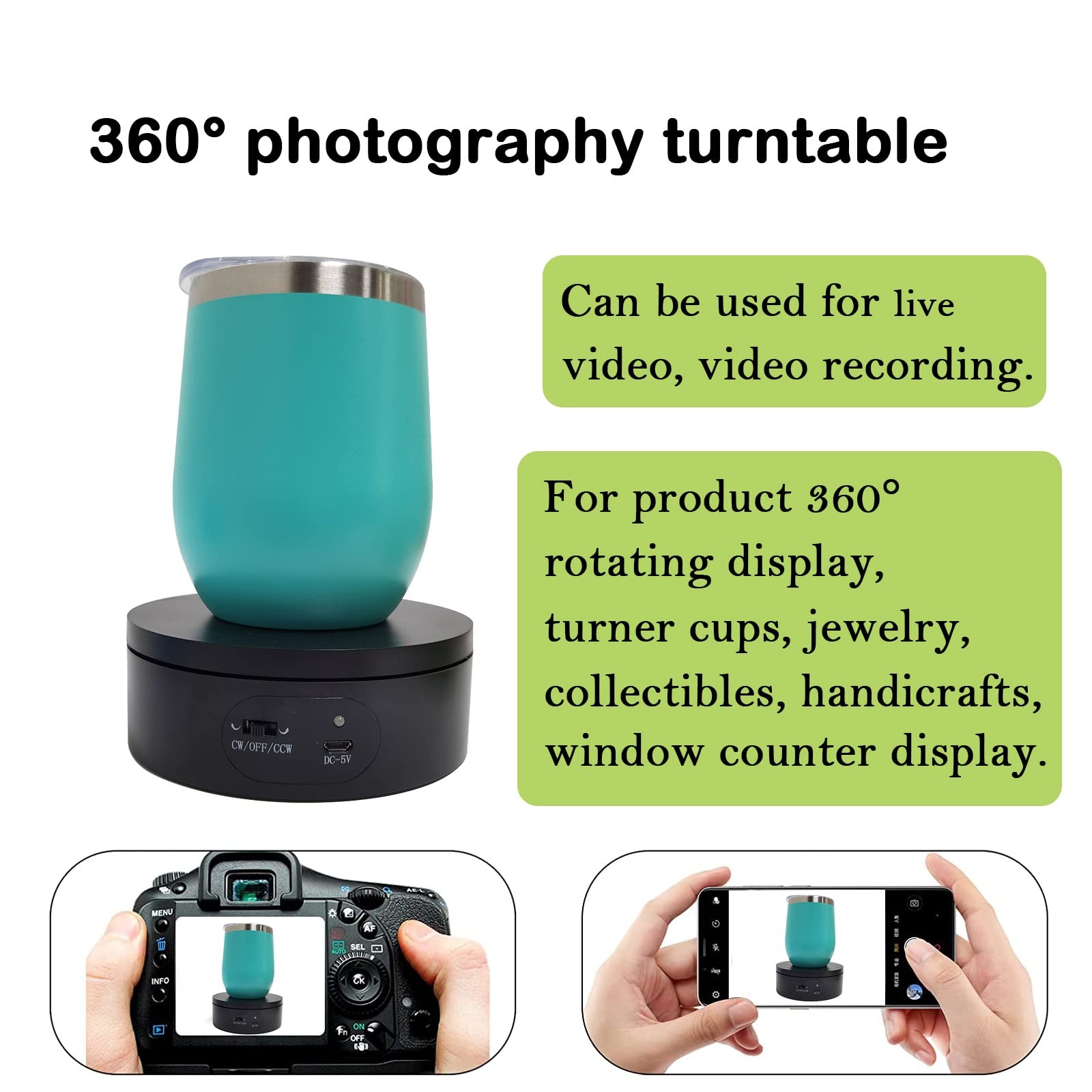 Motorized Rotating Display Stand,Turner Cup Platform for Epoxy Glitter Tumble…