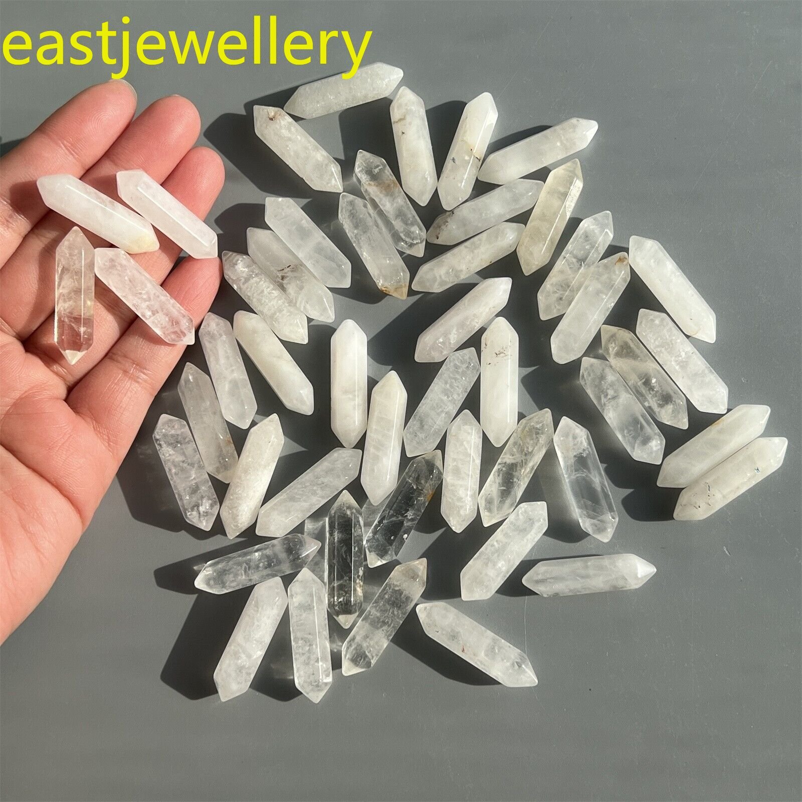 Wholesale natural clear quart obelisk quartz crystal wand double point 105pcs