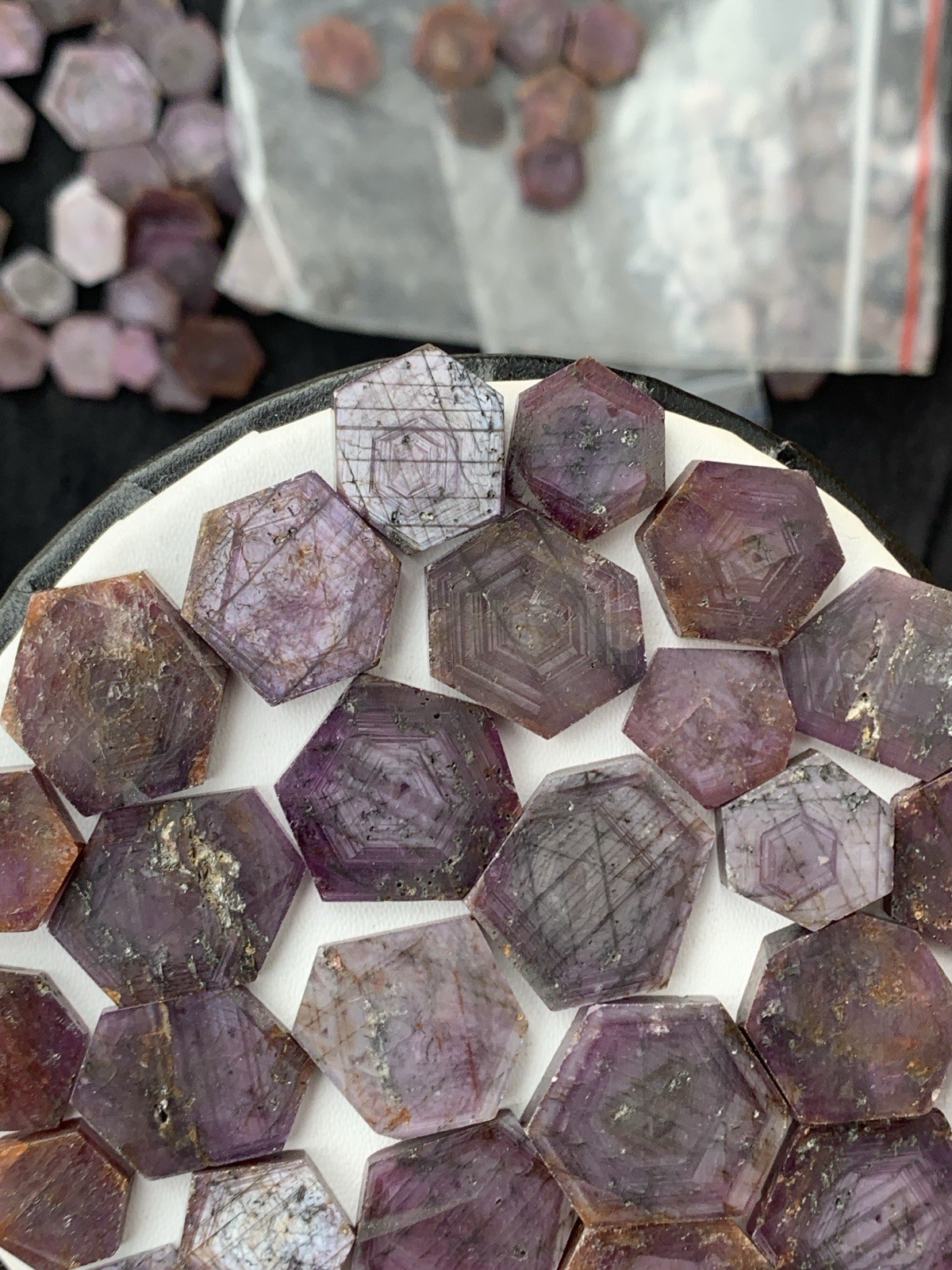 360 Carats Polished Beautiful Ruby Slices Corundum- Corundum Ruby Slices.