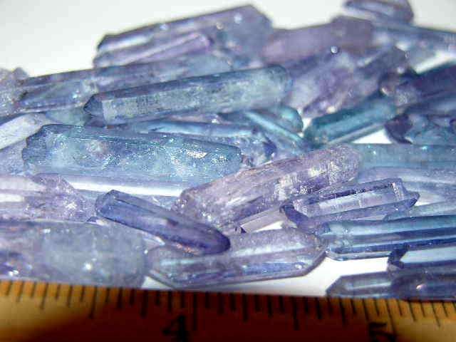 Lavender Aura terminated quartz crystals 1.75 – 0.75 inch 4 crystals per lot