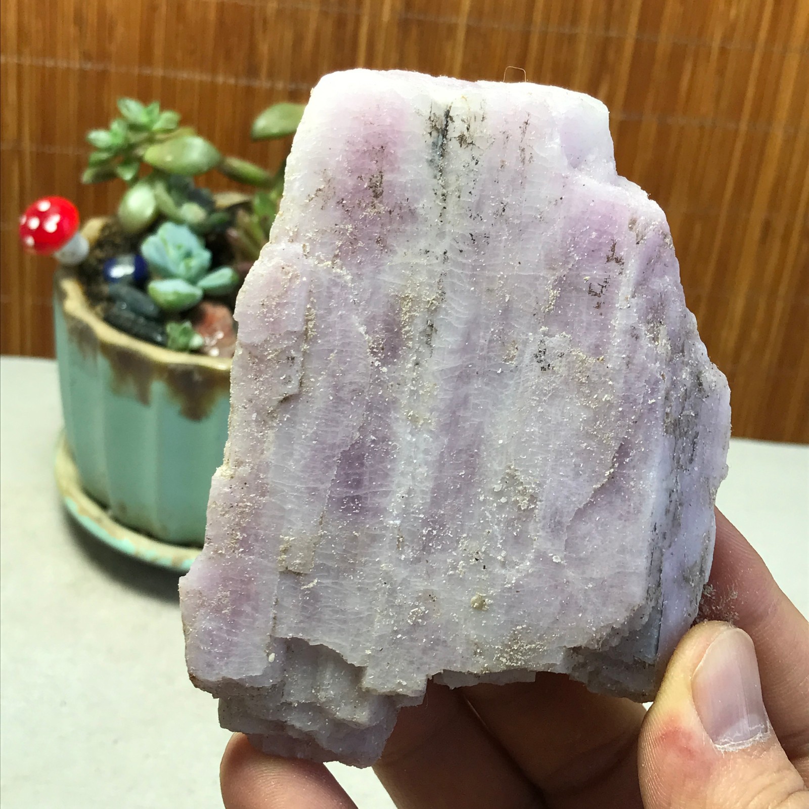 98-68-13mm NATURAL ROUGH KUNZITE PINK SPODUMENE CRYSTALS 177g A5341