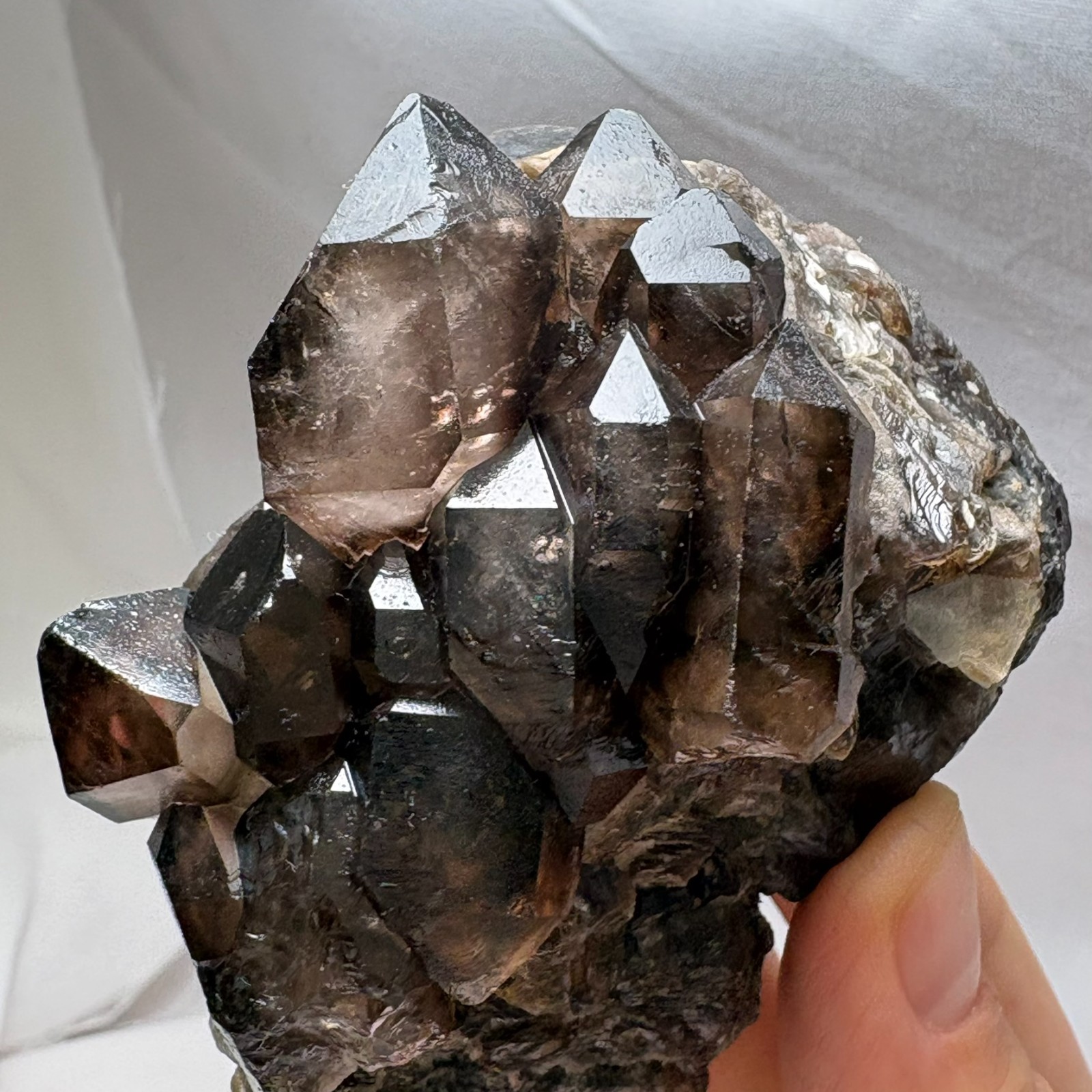 Natural Elestial Smoky Quartz Crystal Raw Mineral Specimen Protection Reiki Heal