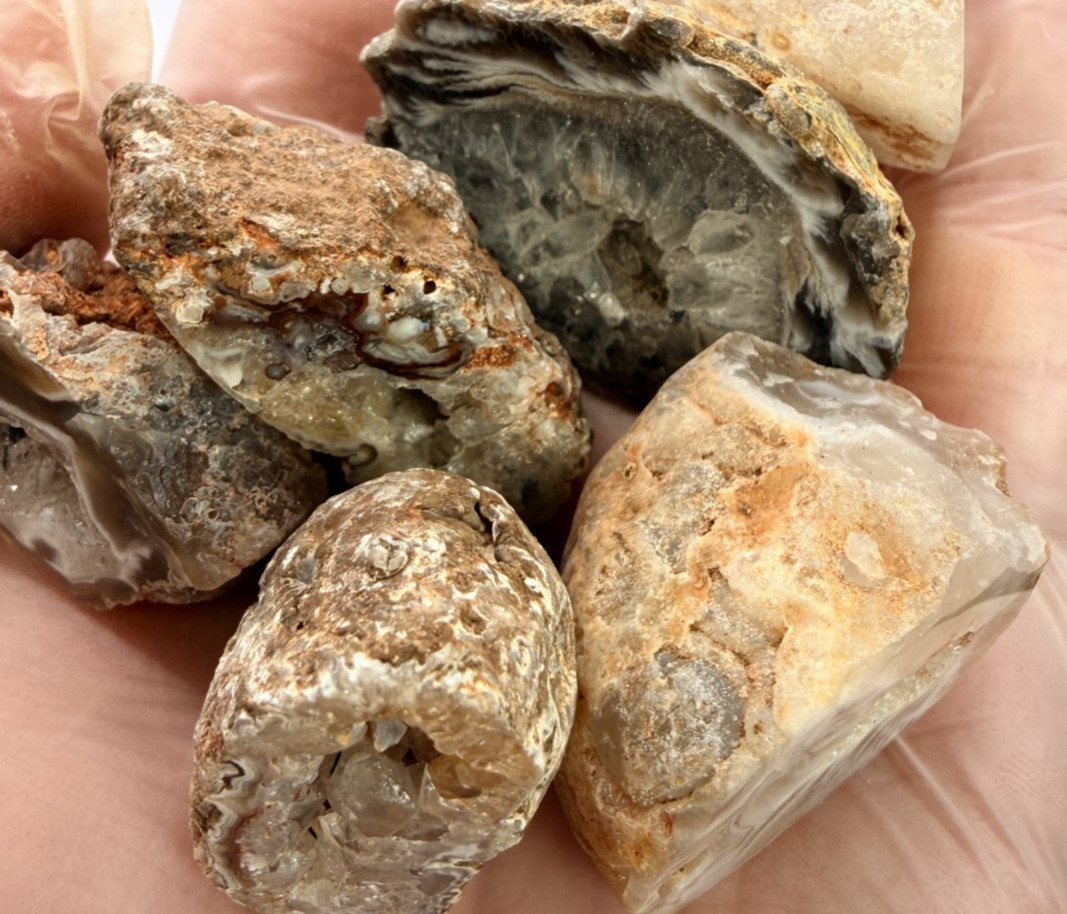 1 2 lb Mini Occo Geodes Brazil Agate Druzy Crystal Variety Lot 9 12pcs 1″