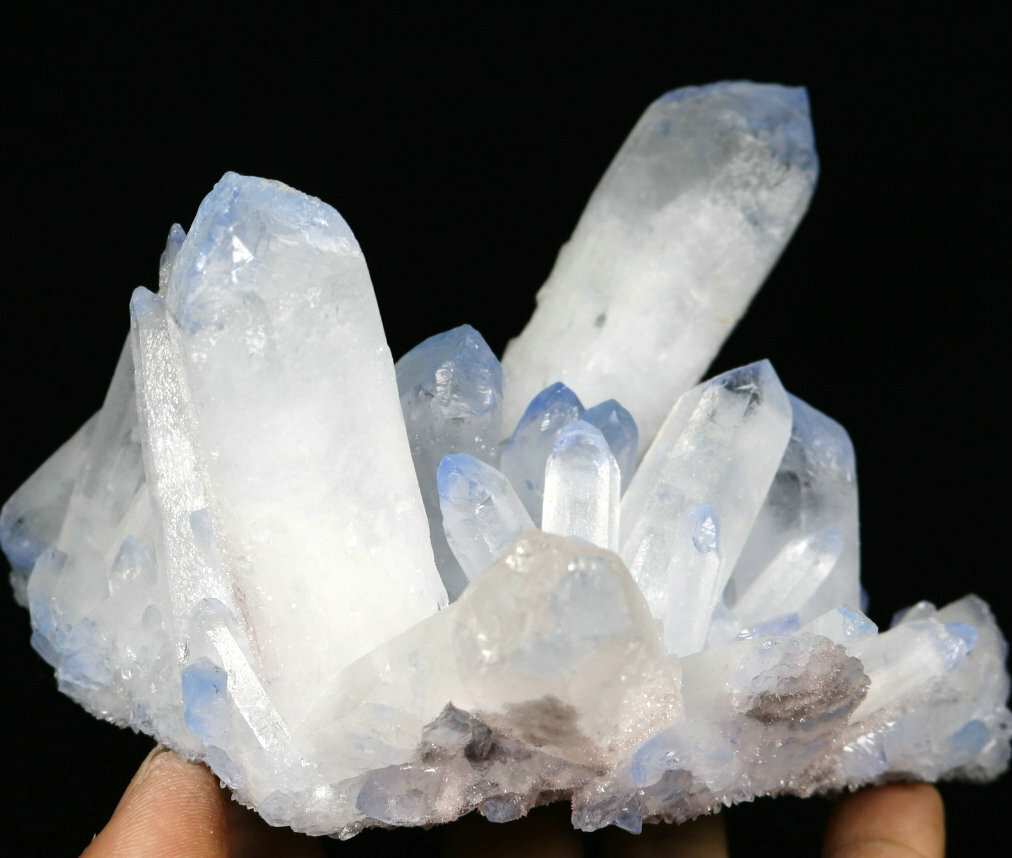 2.01lb Rare Beatiful Blue Tibetan Ghost phantom Quartz Crystal Cluster Specimen