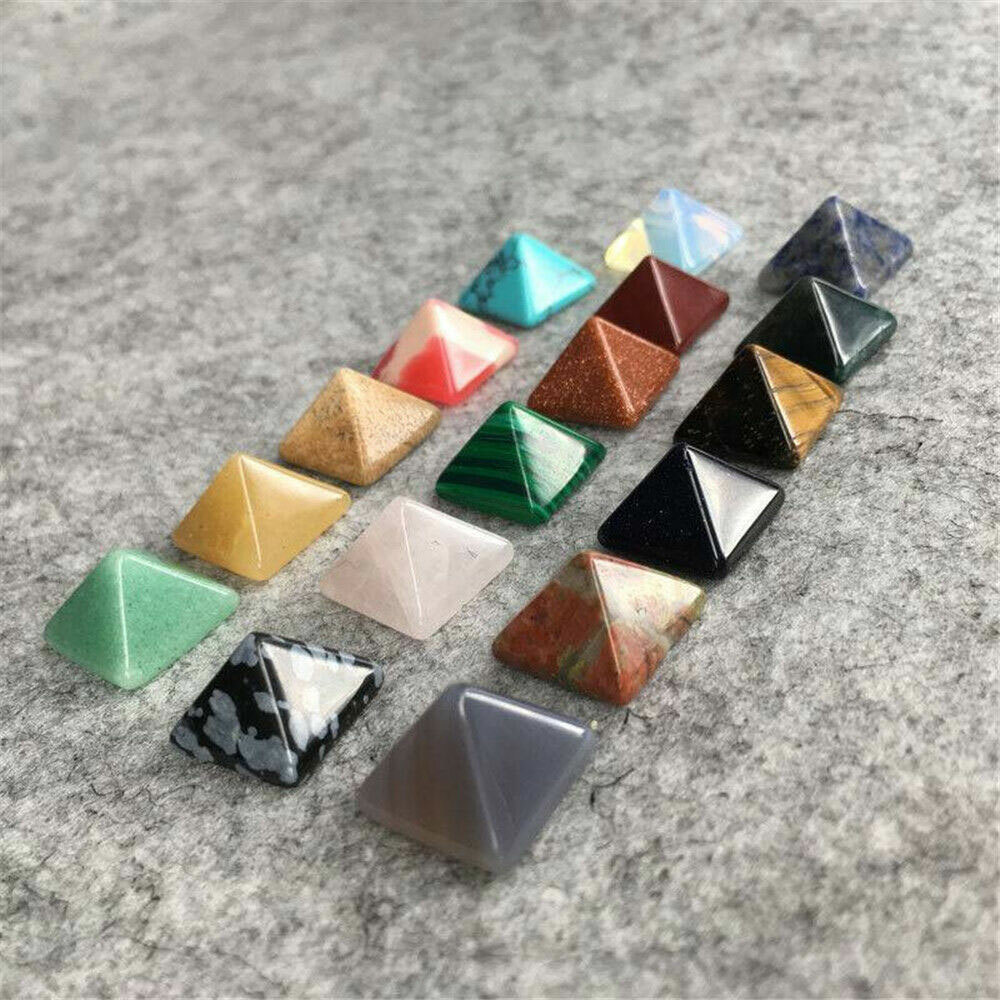 Set of 7/14/35Pcs Chakra Pyramid Natural Stone Crystal Healing Spirituality #SH