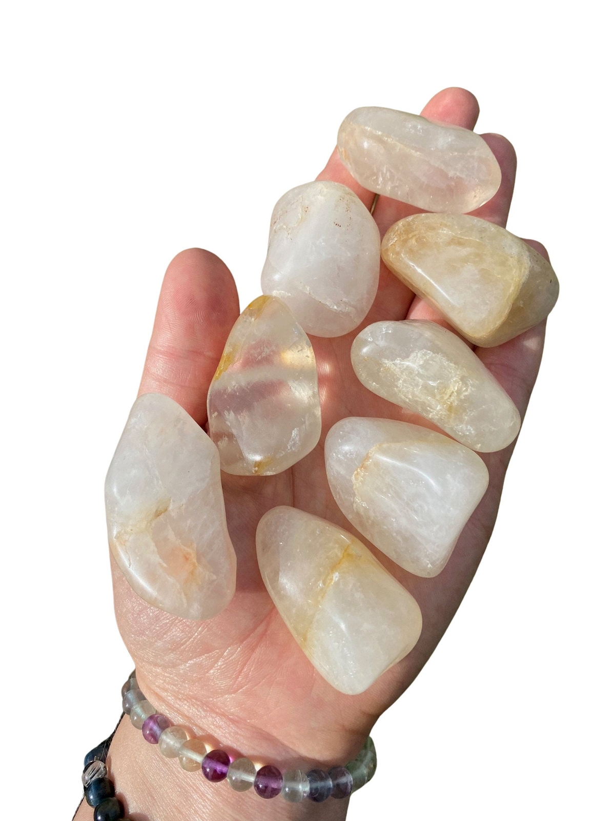 Golden Healer Quartz Tumbled Stone Light, Natural Golden Healer Quartz, Brazil