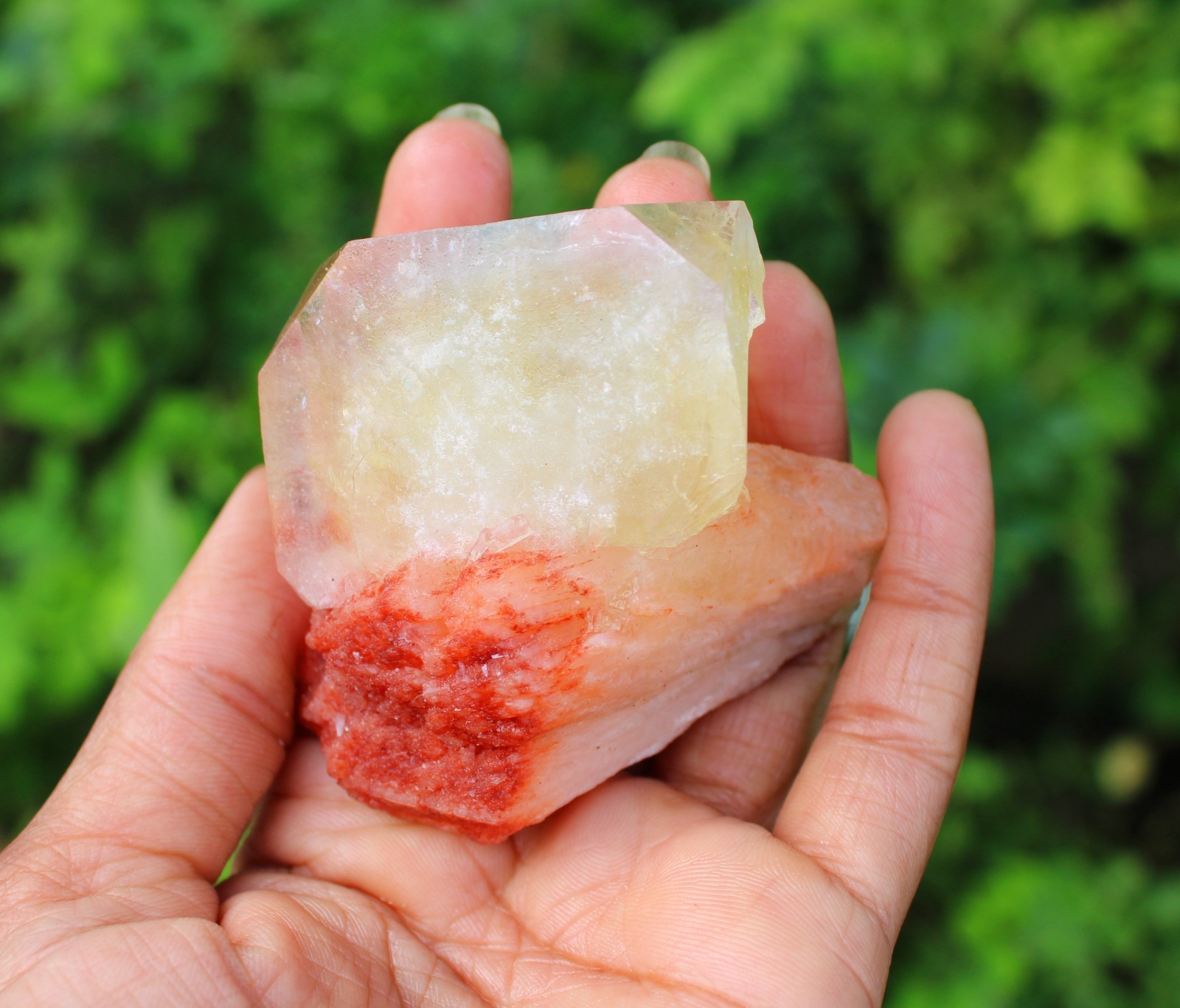 APOPHYLLITE CRYSTAL WITH STILBITE MINERAL SPECIMEN