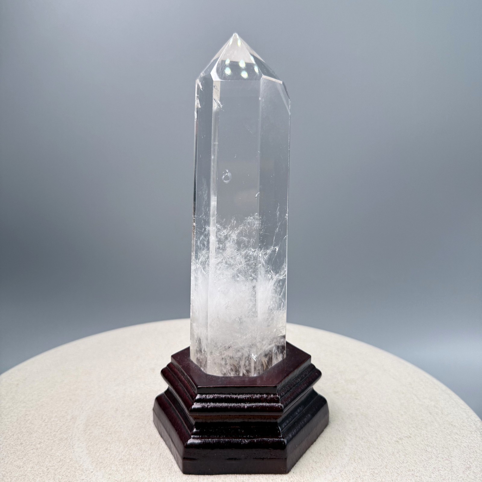 7.0″ Natural Clear Quartz Rock Crystal Point Healing Crystal Reiki Tower #5