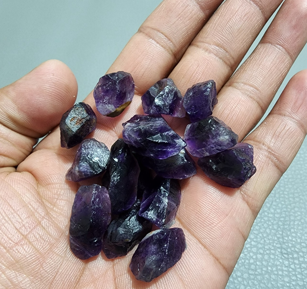 16 Pcs Natural Purple Amethyst Rough Gemstone Raw Size 18-24 MM Crystal Stone