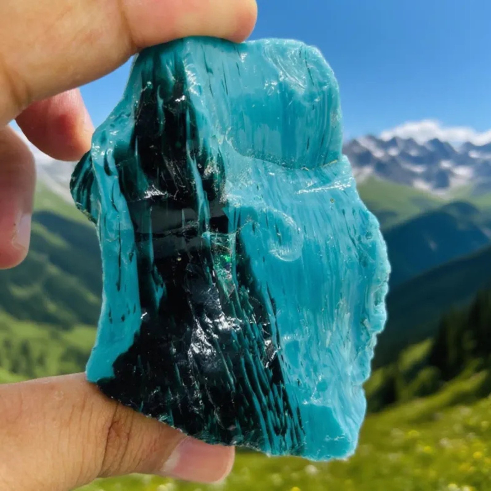 Turquoise Obsidian Rough Gemstone Natural Raw Healing Crystal 225-325CT