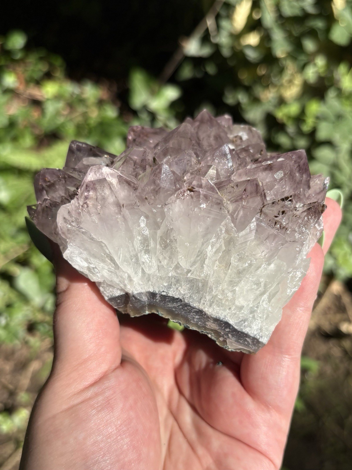 Large Amethyst Flower Cluster- Natural 4.4” Light Purple Druzy Amethyst Crystal