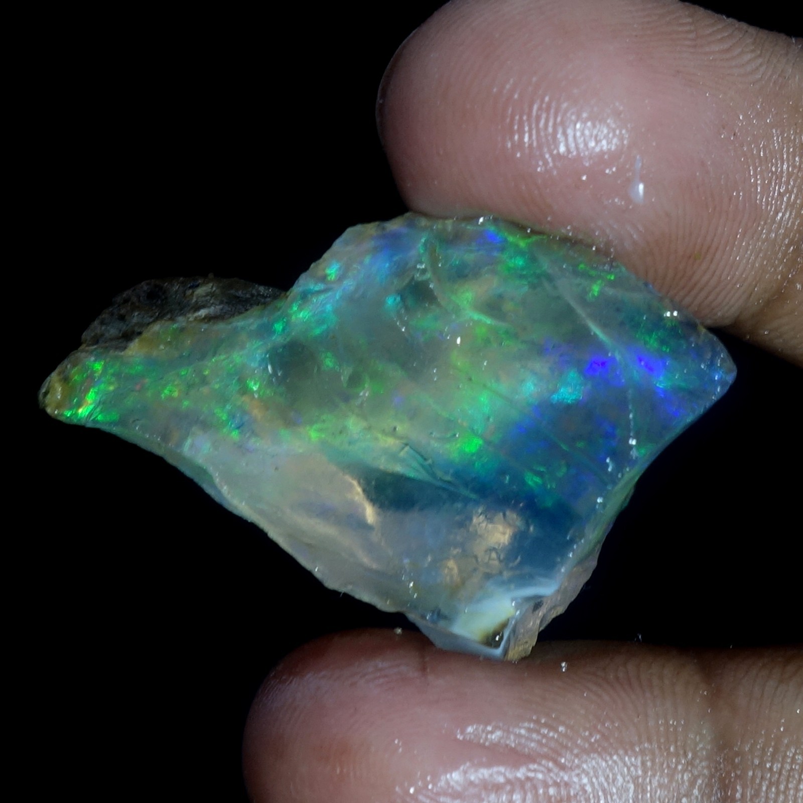 AA+ Ethiopian Oli Opal Rough Entreated Welo Opal Multi Fire Color Flash 54.50Cts
