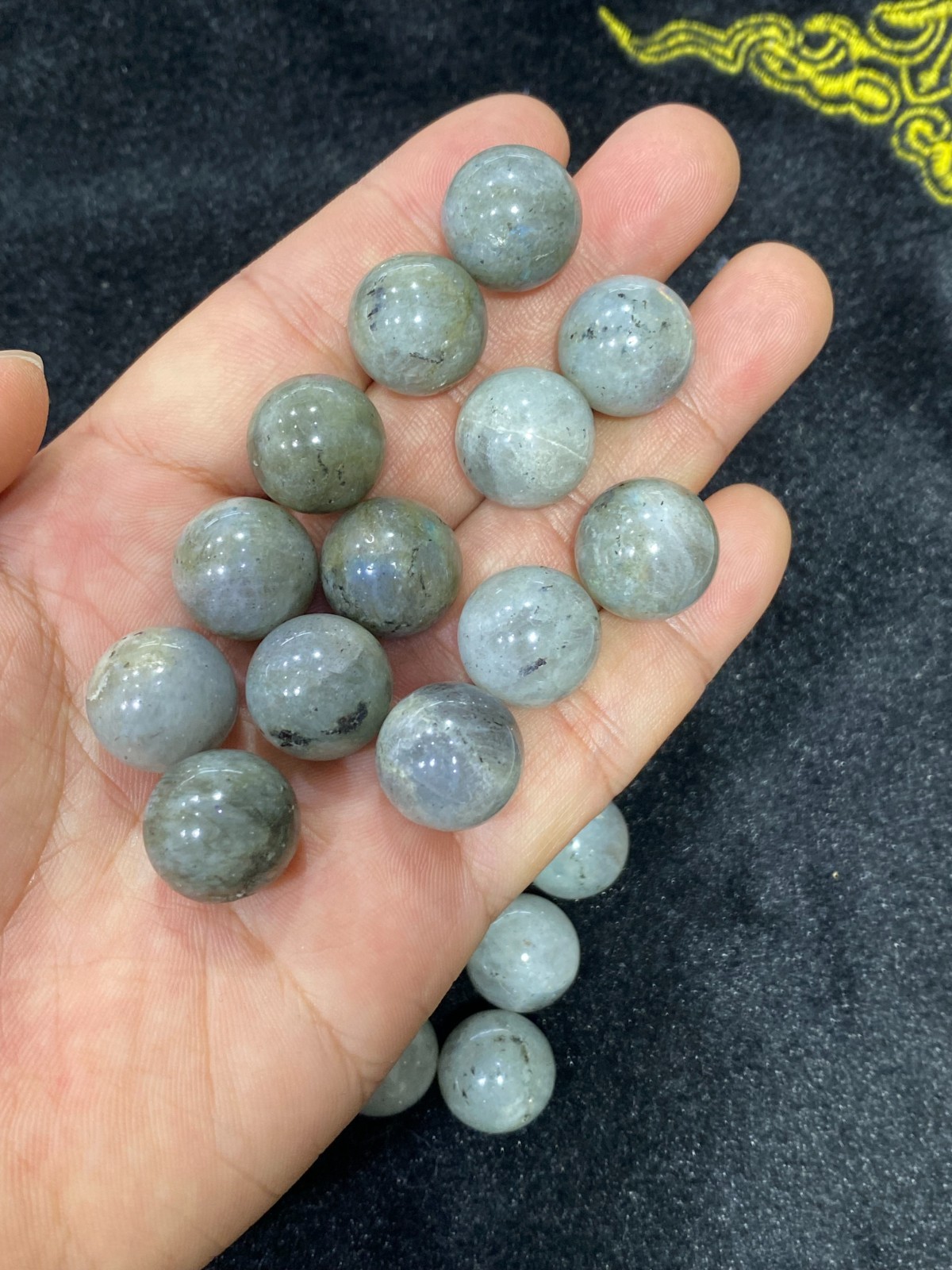 10pcs Natural Labradorite Sphere Carved Quartz Crystal ball 15mm reiki heal gift