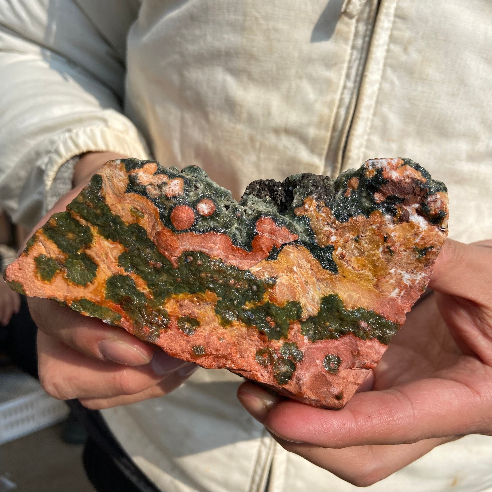 1.3lb Natural colourful ocean jasper raw stone crystal rough mineral specimen