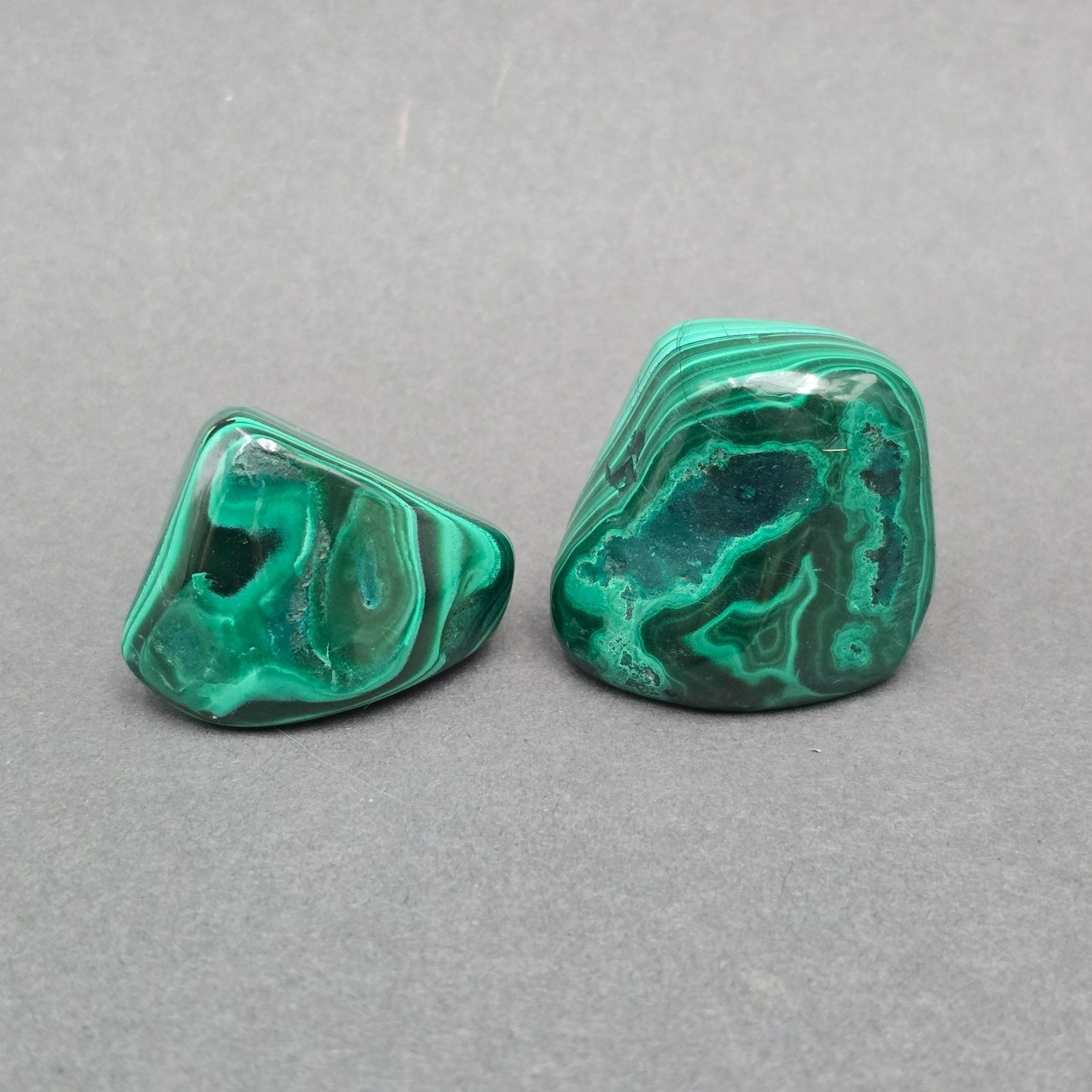 Natural Malachite Tumbled Stones Set Vibrant Green Banded Healing Crystals Lot