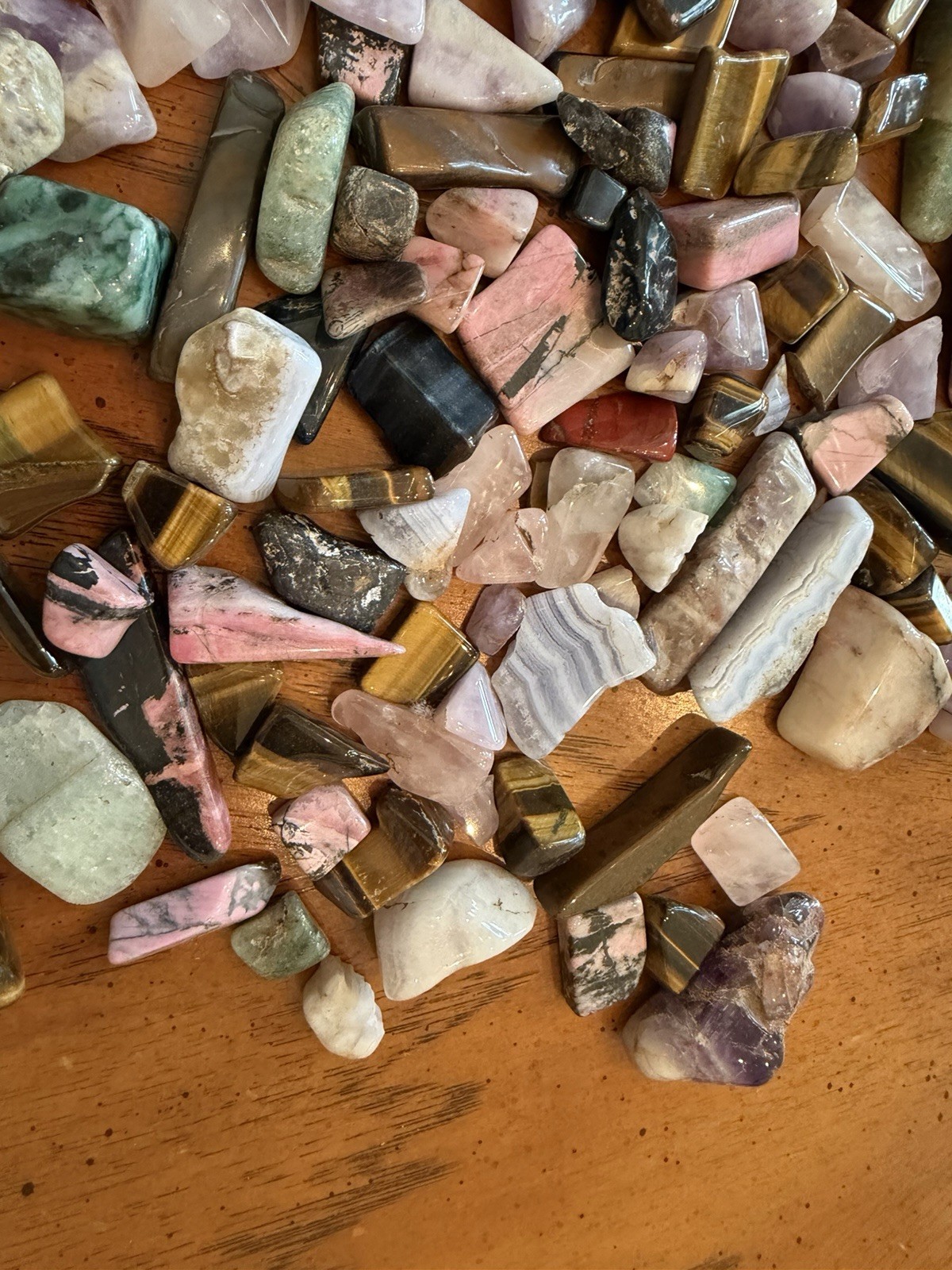 Mixed Tumbled Stones Pendant Size Assorted Gemstones Bulk -Over 2 Pounds