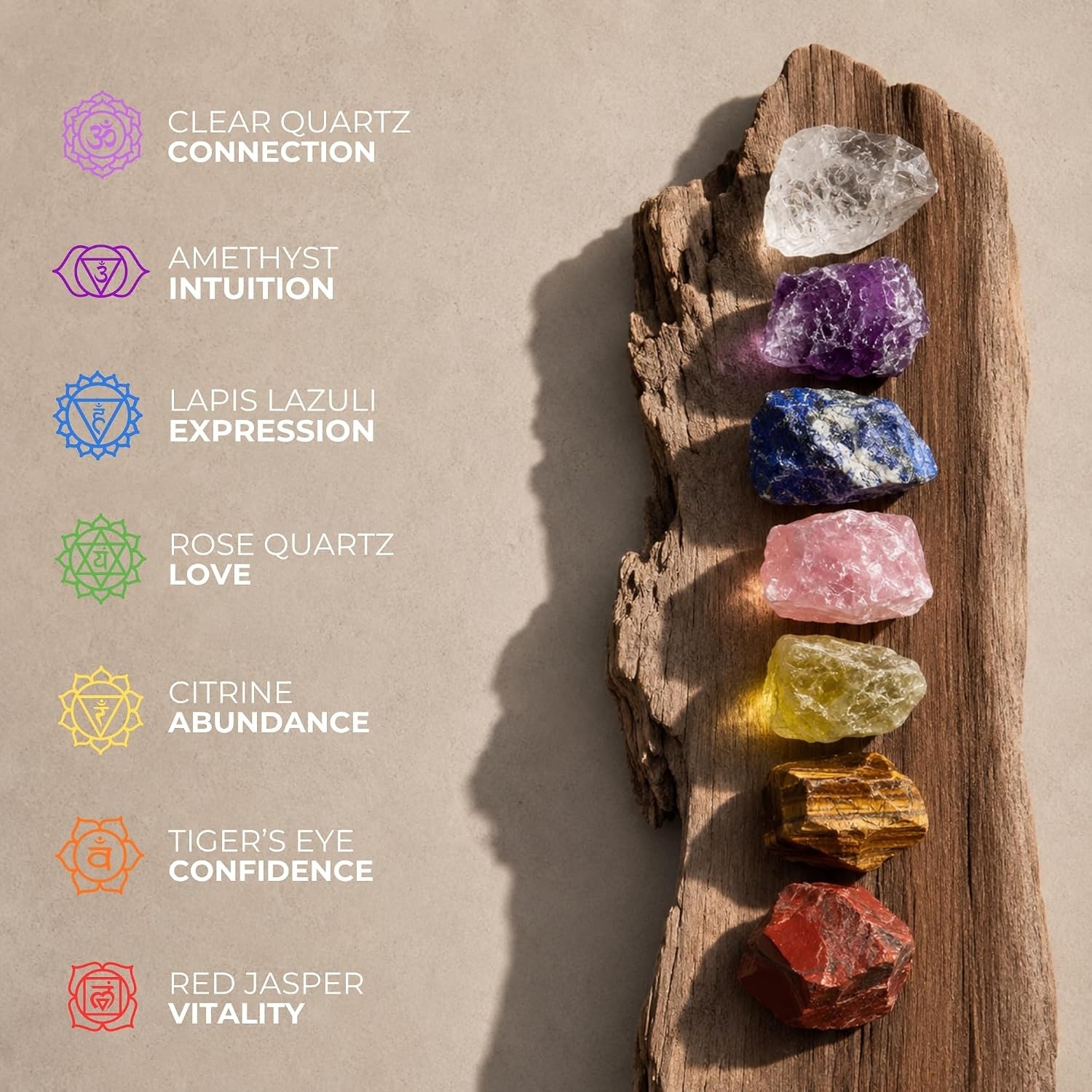 7 Chakra Healing Crystals Set Energy Alignment Crystal Healing Kit Chakra