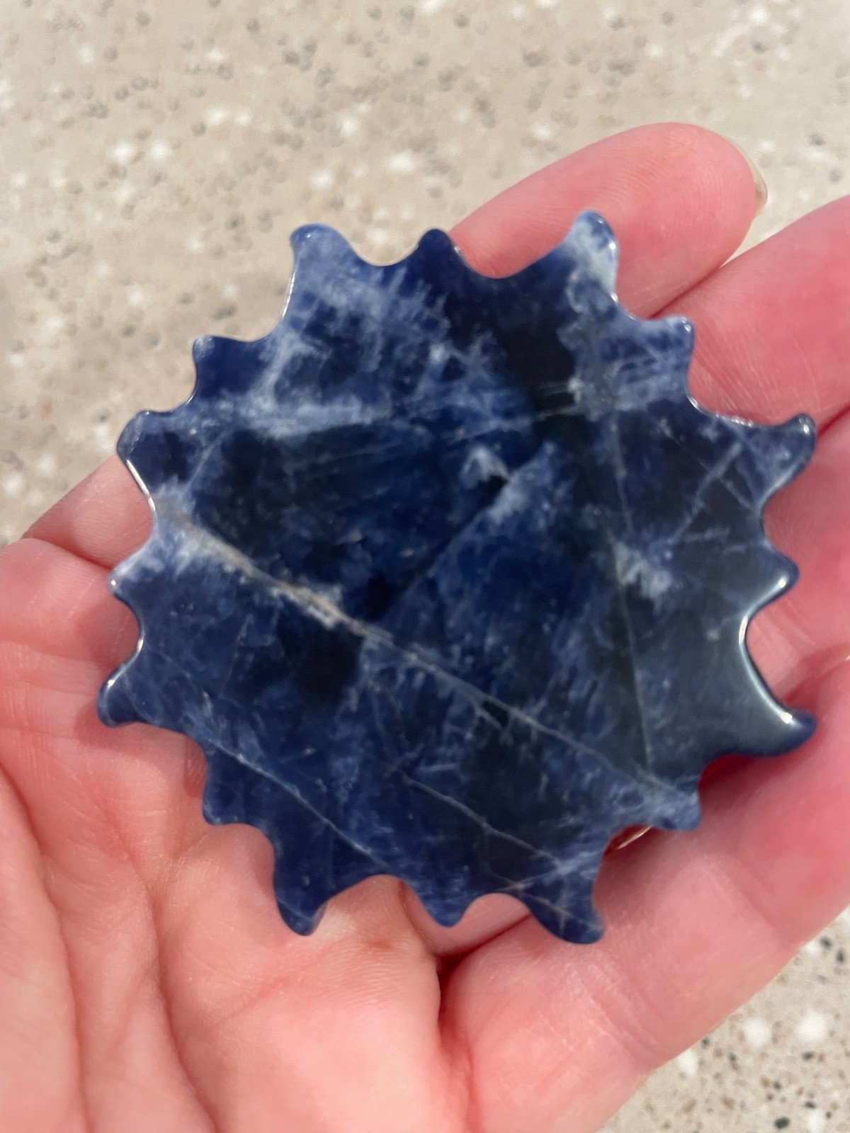 Sodalite sun carving