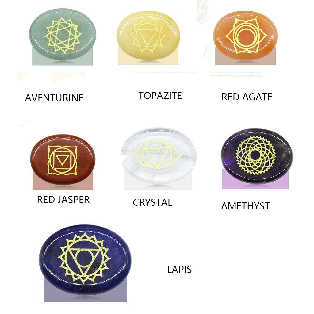 7 Chakra Stones Crystal Reiki Healing Healing Palm Natural Gemstone Quartz USA