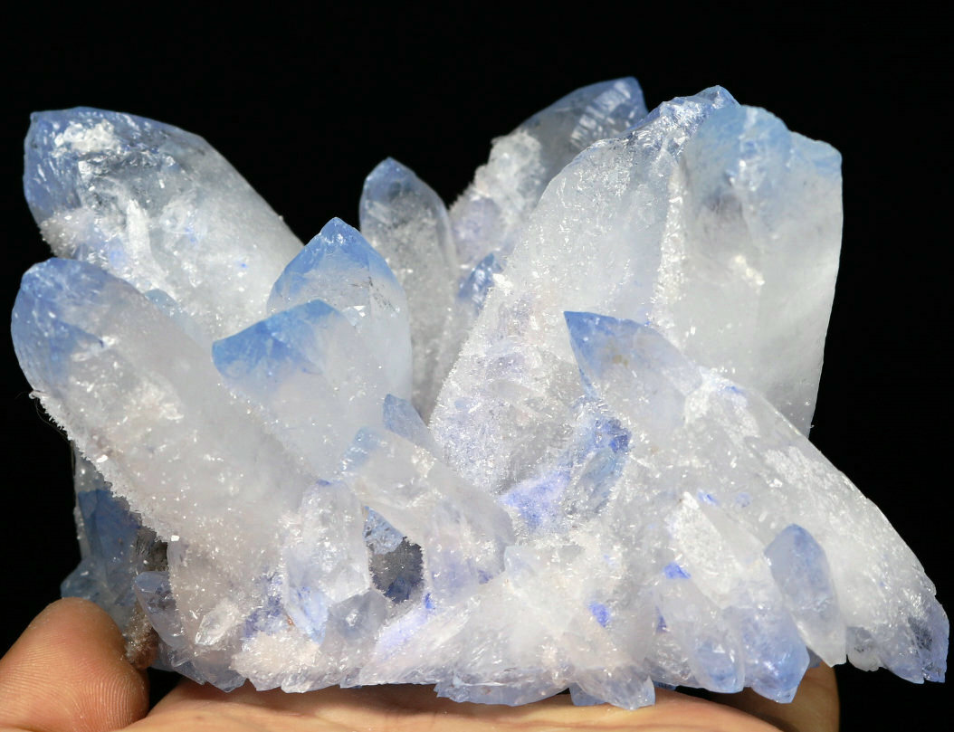 1.69lb Rare Beatiful Blue Tibetan Ghost phantom Quartz Crystal Cluster Specimen