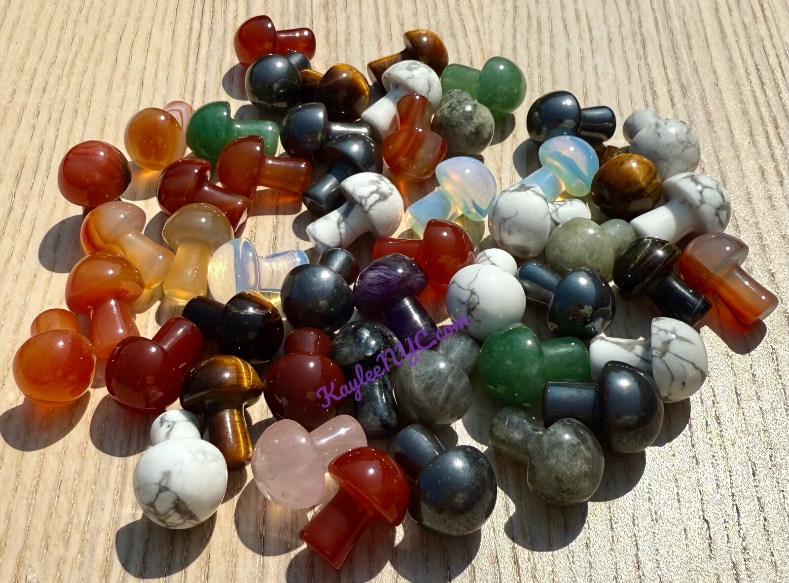 Wholesale Lot 50 Pcs 20mm Mixed Crystal Mushroom Healing Energy