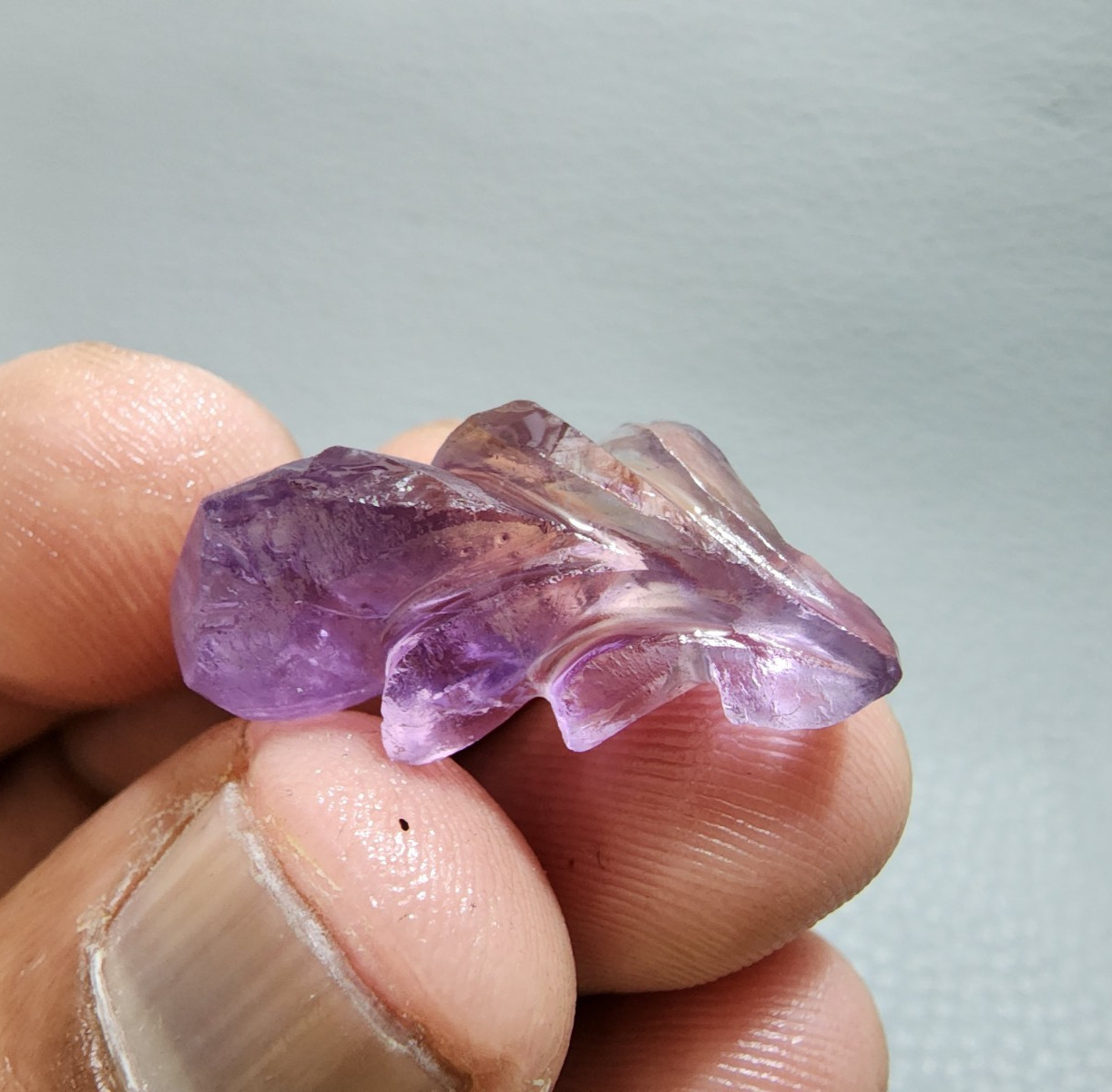 Lovely AA+ 19 Crt Purple Ametrine Flower Carving Gemstone Jewelry Making Carving