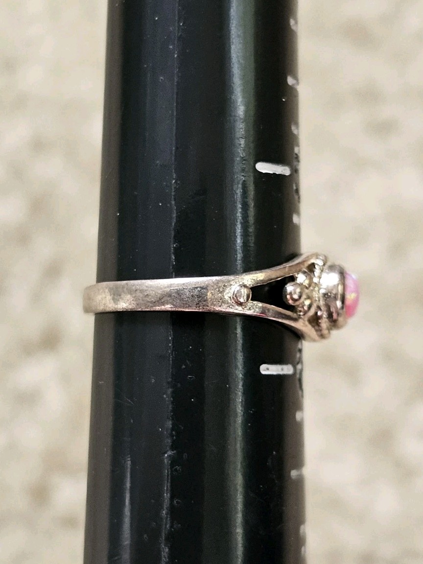 Sterling Silver Lab Created Opal Ring, Size 5.5, Crystals & Stones Mineral