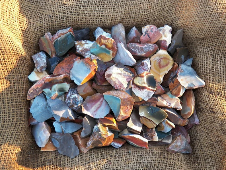 3Pcs Natural Raw Rough Ocean Jasper Healing Rough Chunks Mineral Specimens