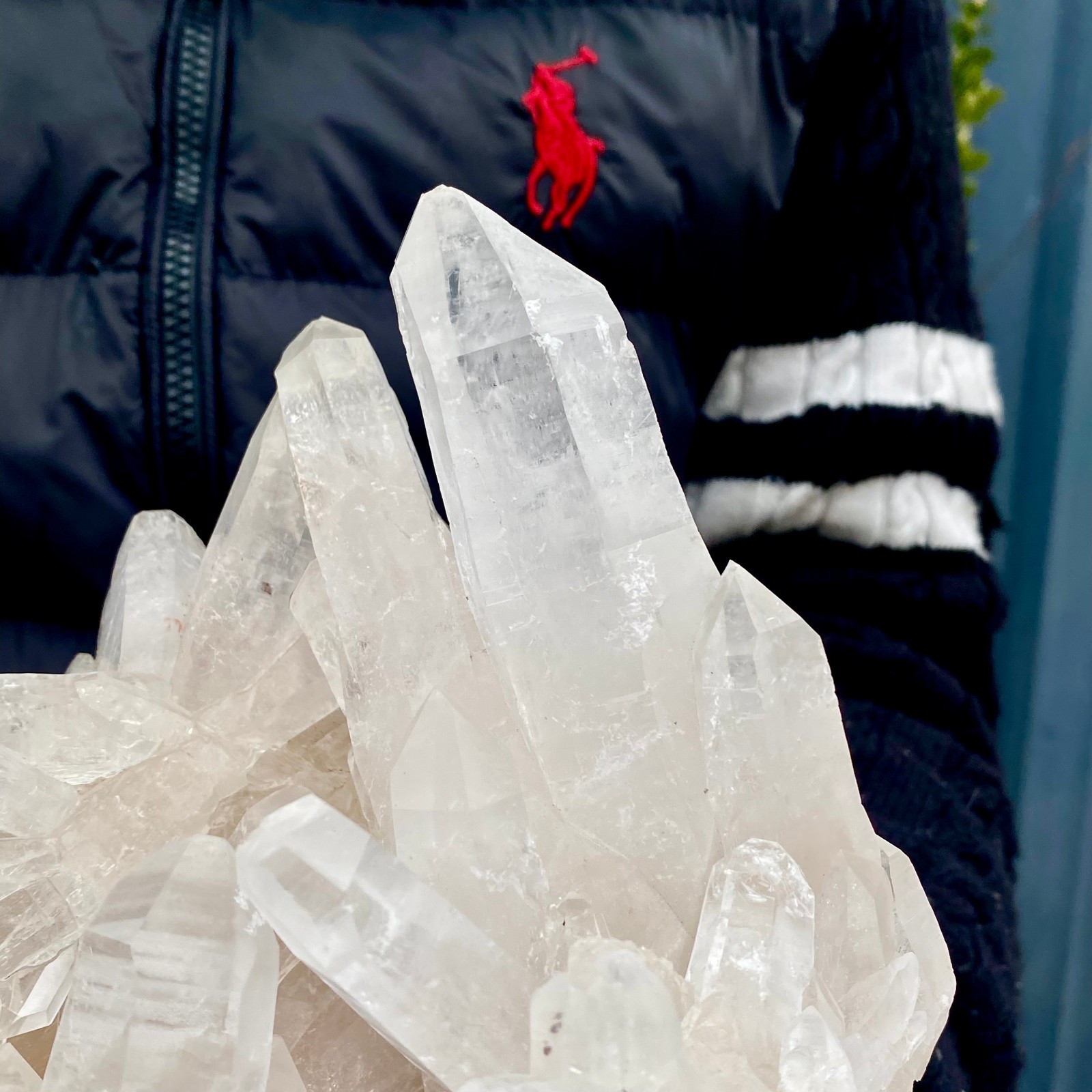 13.22LB A+++Large Natural white Crystal Himalayan quartz cluster /mineralsls