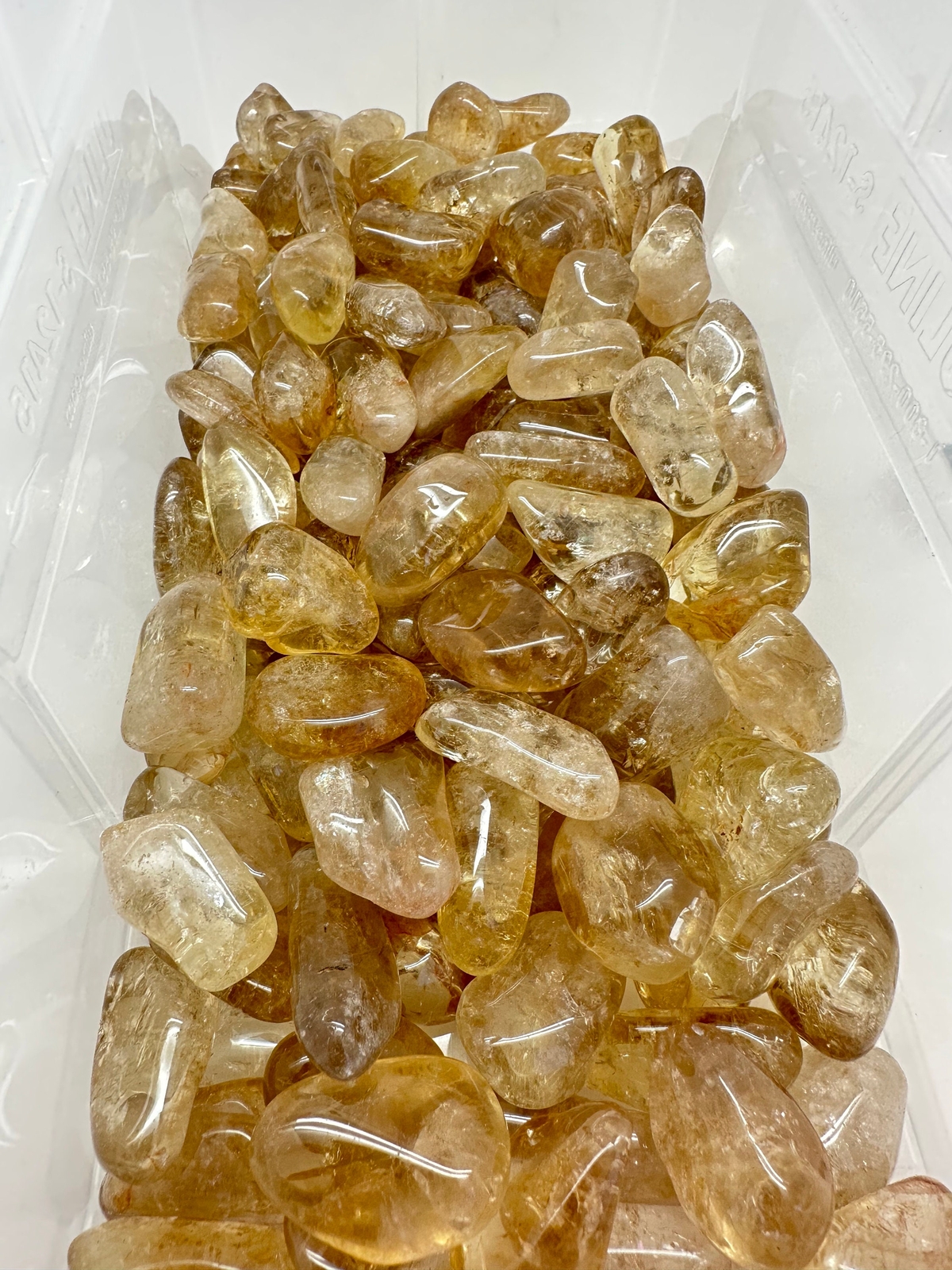 Natural Citrine Tumbled Stone, Light Color, Grade B, Natural Citrine from Zambia