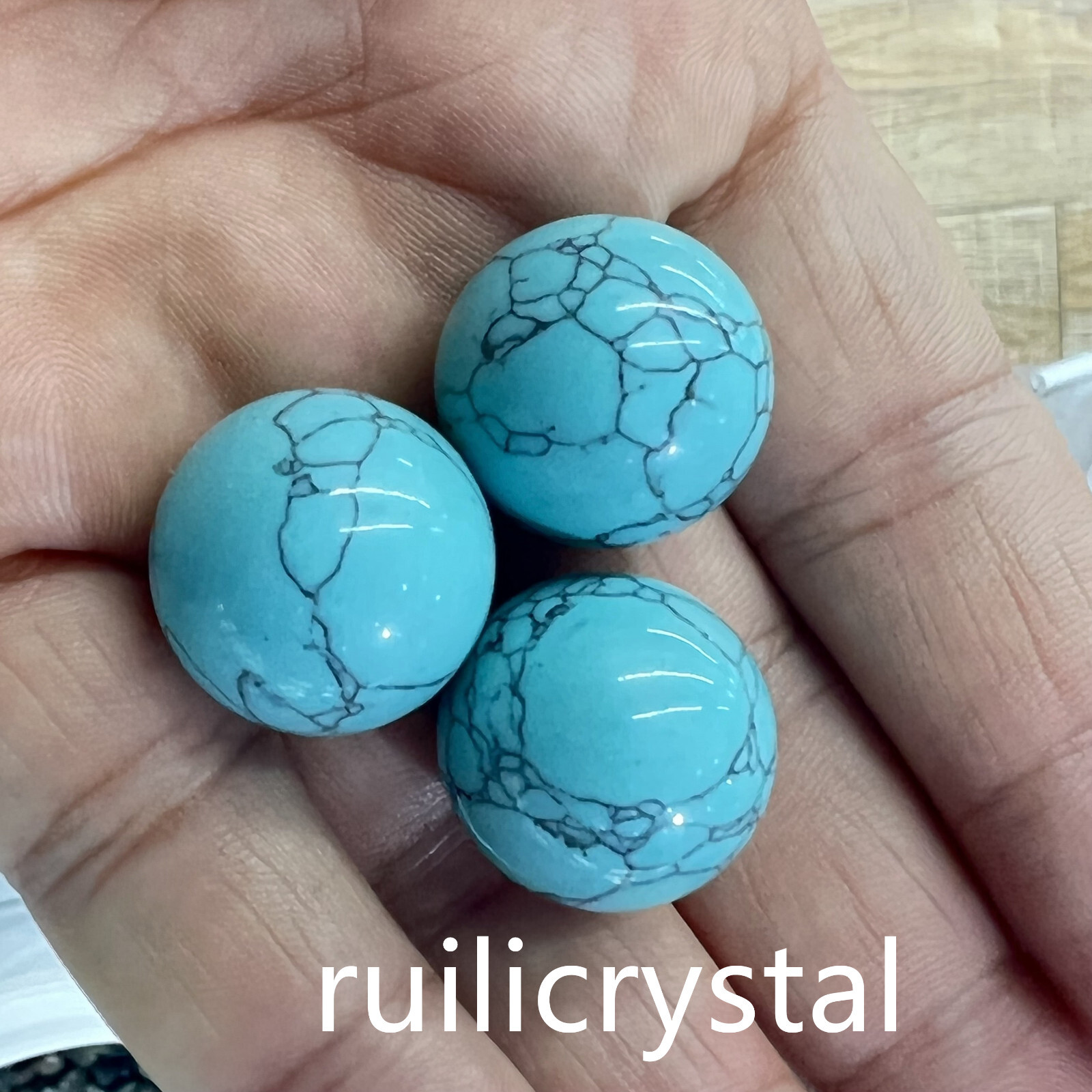 Wholesale Lot 7 pcs turquoise Sphere Crystal Ball Energy Healing20mm
