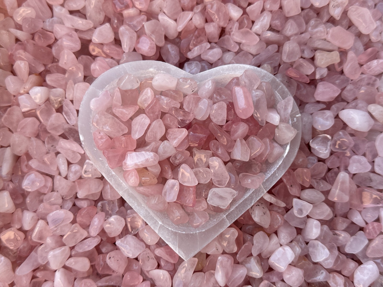 Grade A++ Rose Quartz Semi Tumbled Gemstone Large Chips 9-16mm, Wholesale Bulk