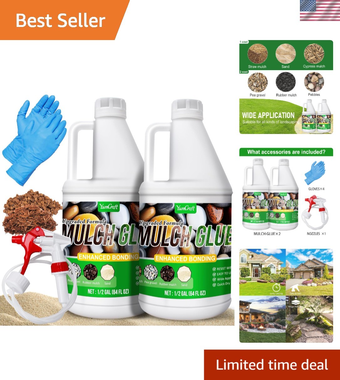 1 Gallon Weatherproof Rock Glue – Non-Toxic Strong Adhesive for Landscaping