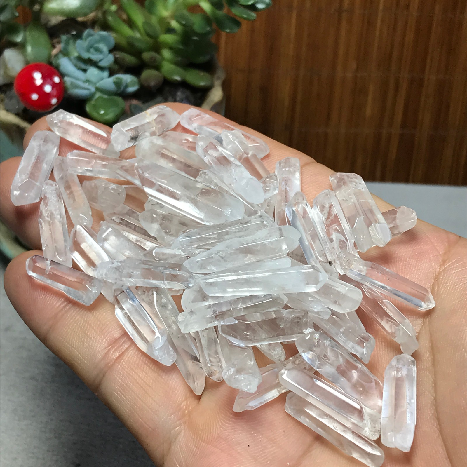 63Pcs Natural clear white quartz Crystal gemstone Specimen 62g A6913