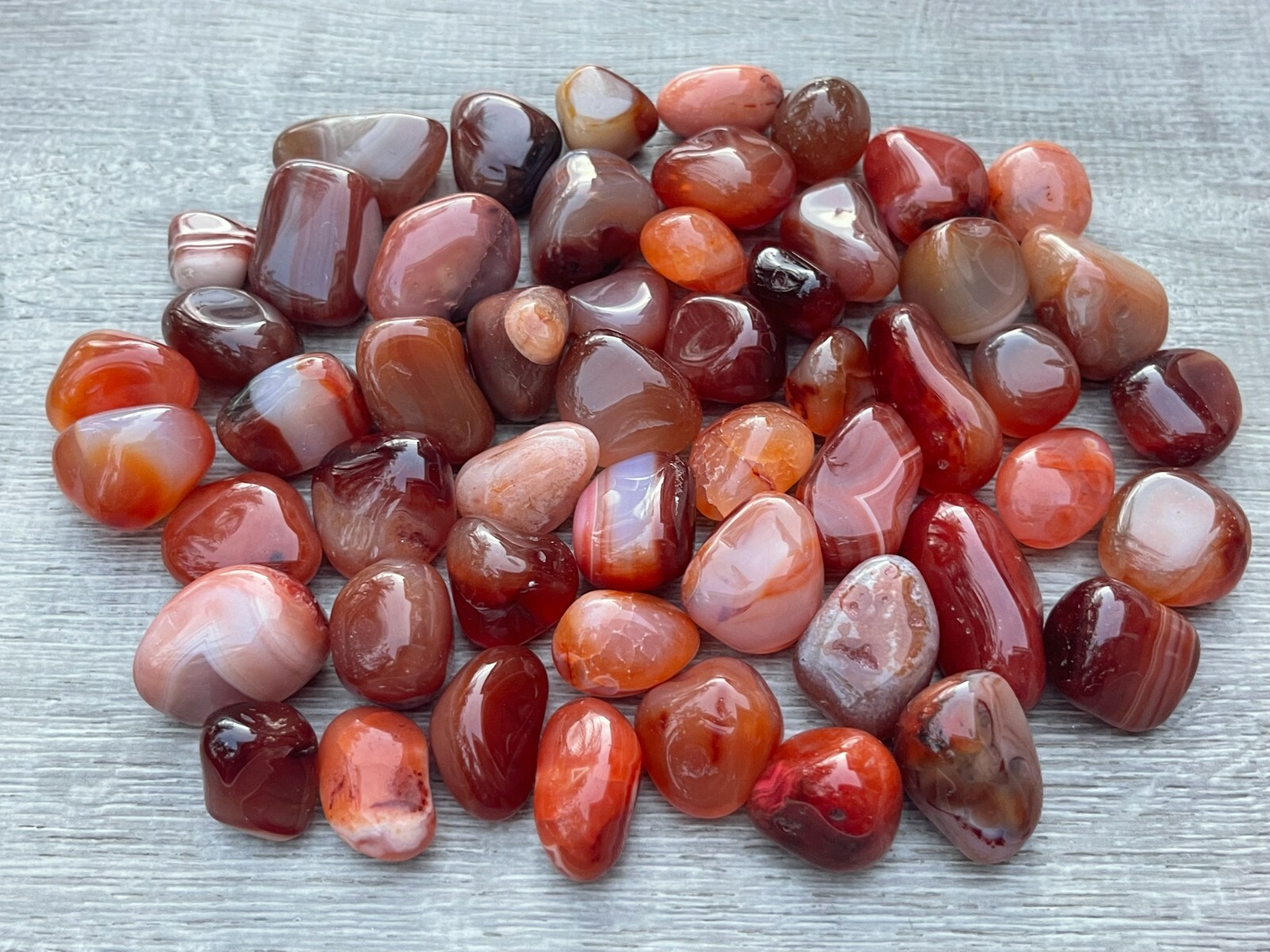 Grade A++ Carnelian Tumbled Stones, 0.75″-1.25″ Tumbled Carnelian, Pick a Weight