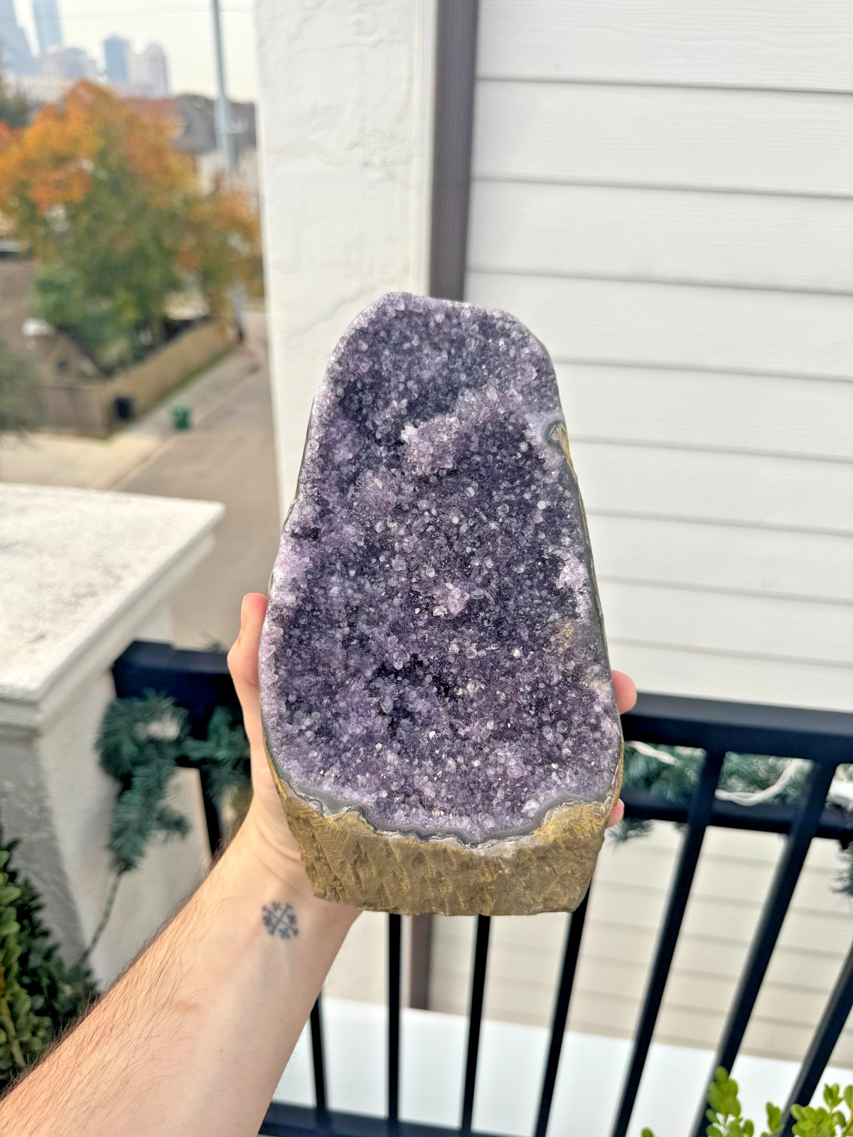Amethyst Geode Crystal Cluster | 4 pounds, 5 oz | All Natural, Cut-Base |