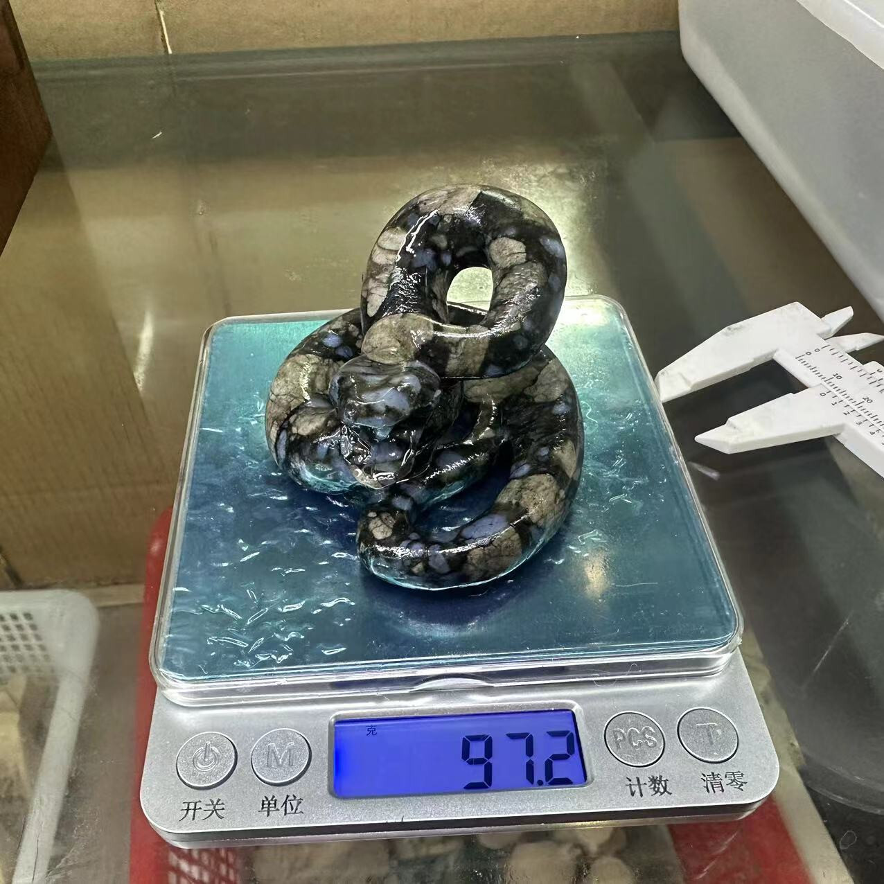 natural Rhyolite quartz crystal handmade engrave snake skull healing 1pc
