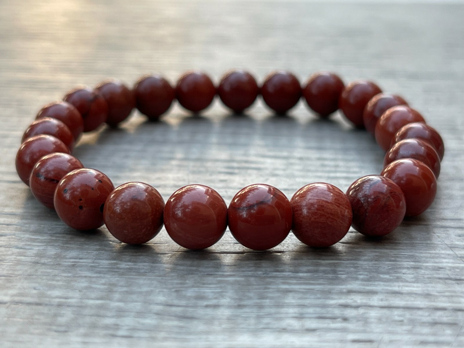 Grade A++ Red Jasper Crystal Bead Bracelet 8mm, Genuine Red Jasper Bracelet