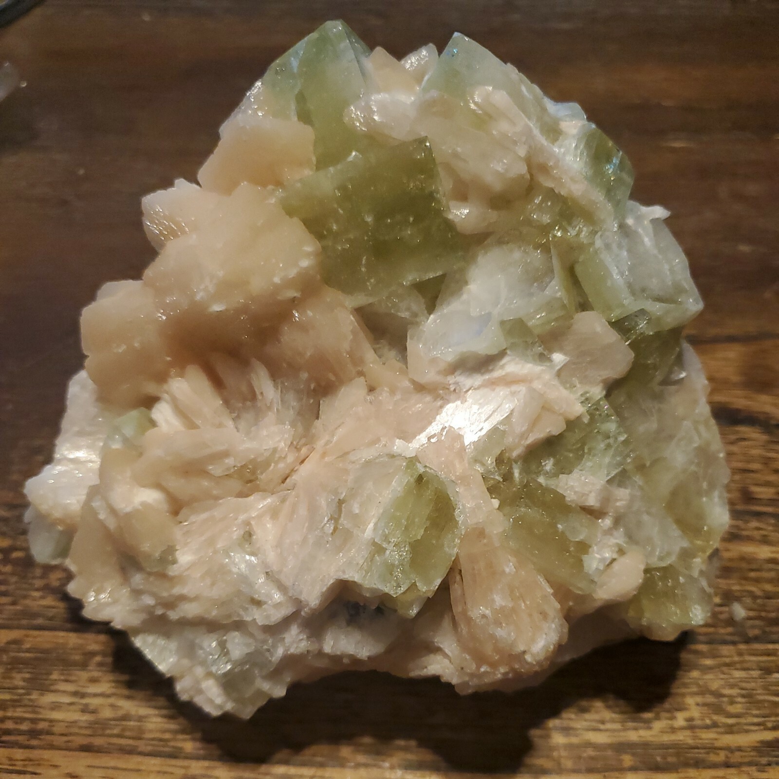Green Apophylite and Stilbite Specimen Approx 3lb .8oz, 6 x 4 x 3.5in