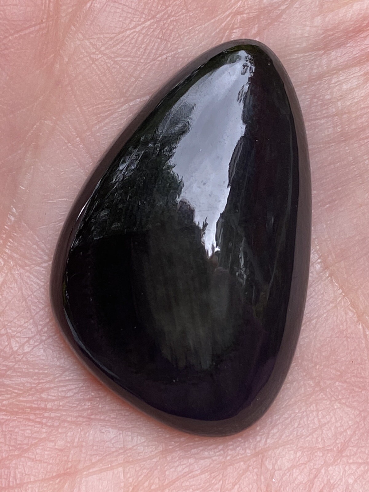 Black Cats Eye Obsidian Cabochon Power/Creative/Protective AAA 32.5ct 1008