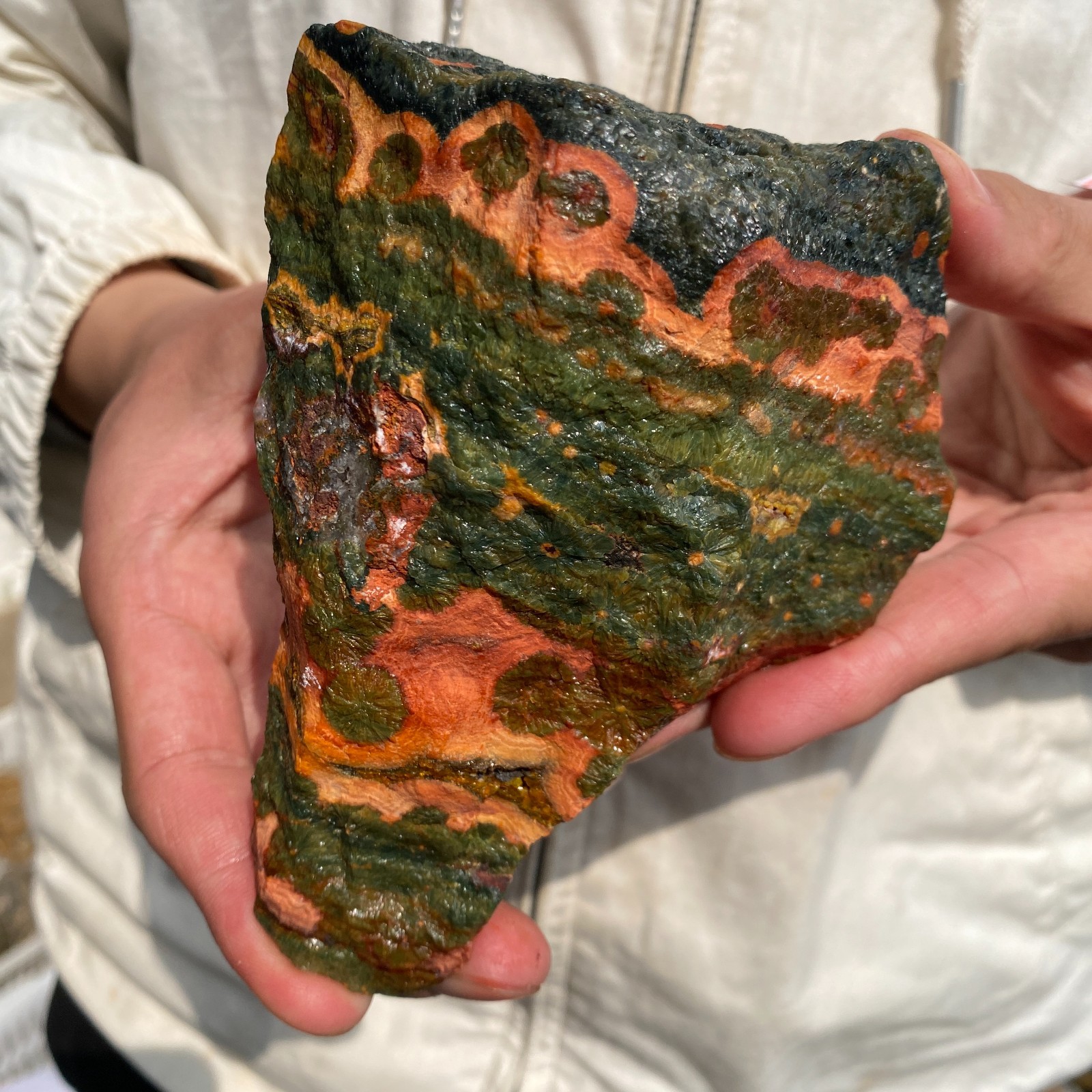 570G Rare Natural Raw Ocean Jasper Rough Quartz Crystal Mineral SpecimeM