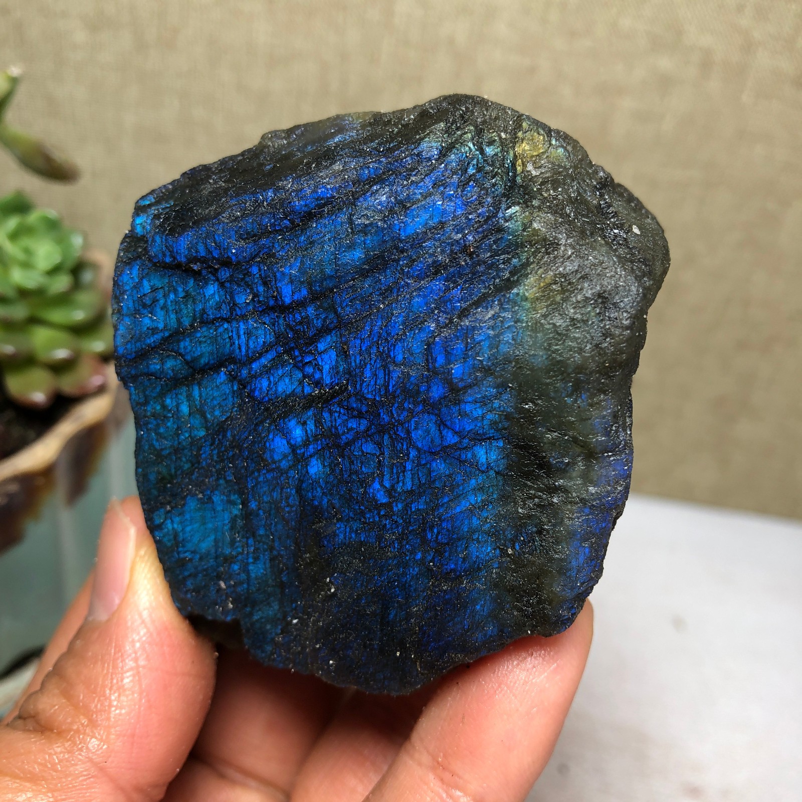 57mm Natural Labradorite Crystal gemstone rough original Specimen 138g A4208