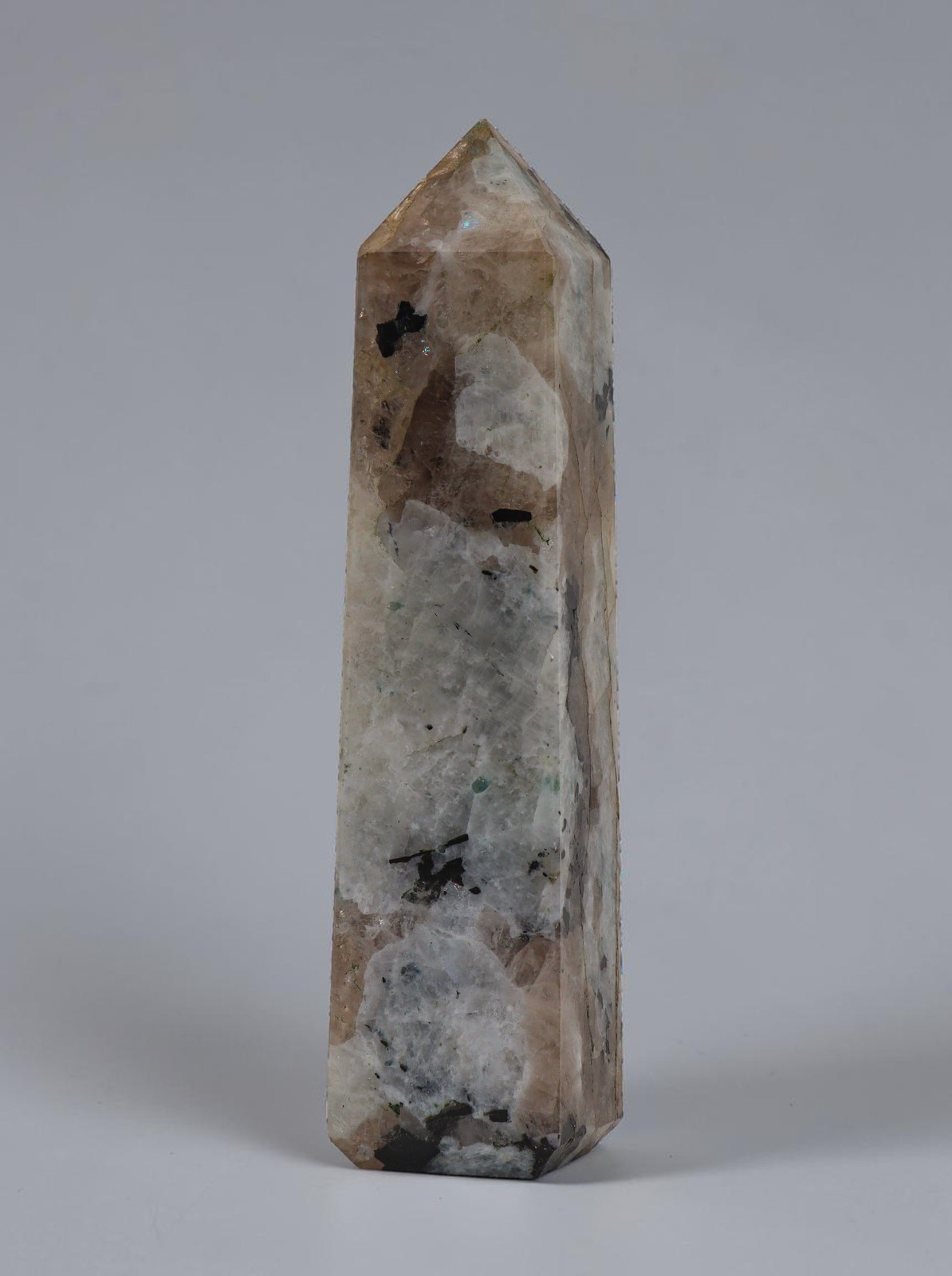 Rainbow Moonstone Crystal Tower 150MM Meditation Healing Obelisk