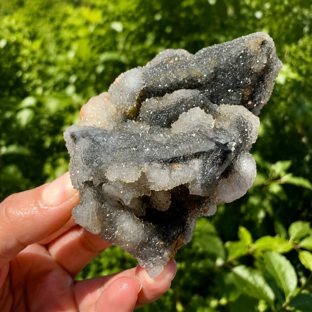 Natural Rare Black Druzy Sphalerite Crystal Cluster Raw Mineral Specimen Geode