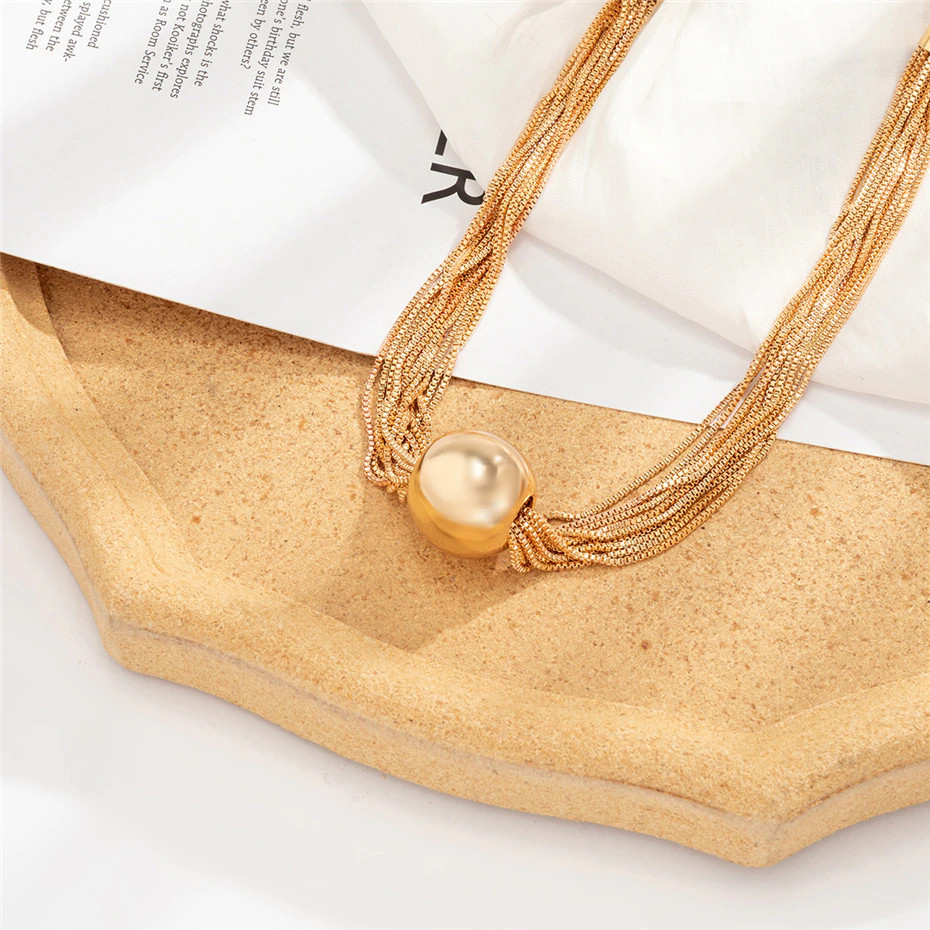 Wholesale Women’s Fashion Jewelry Gold Twisted Layered Thick Choker Necklace