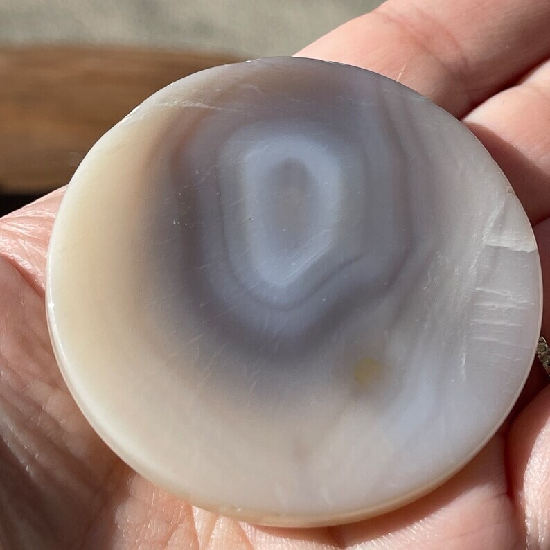 Natural Unique Agate Disk – Gem Slice Crystal Round Cookie flat Stone