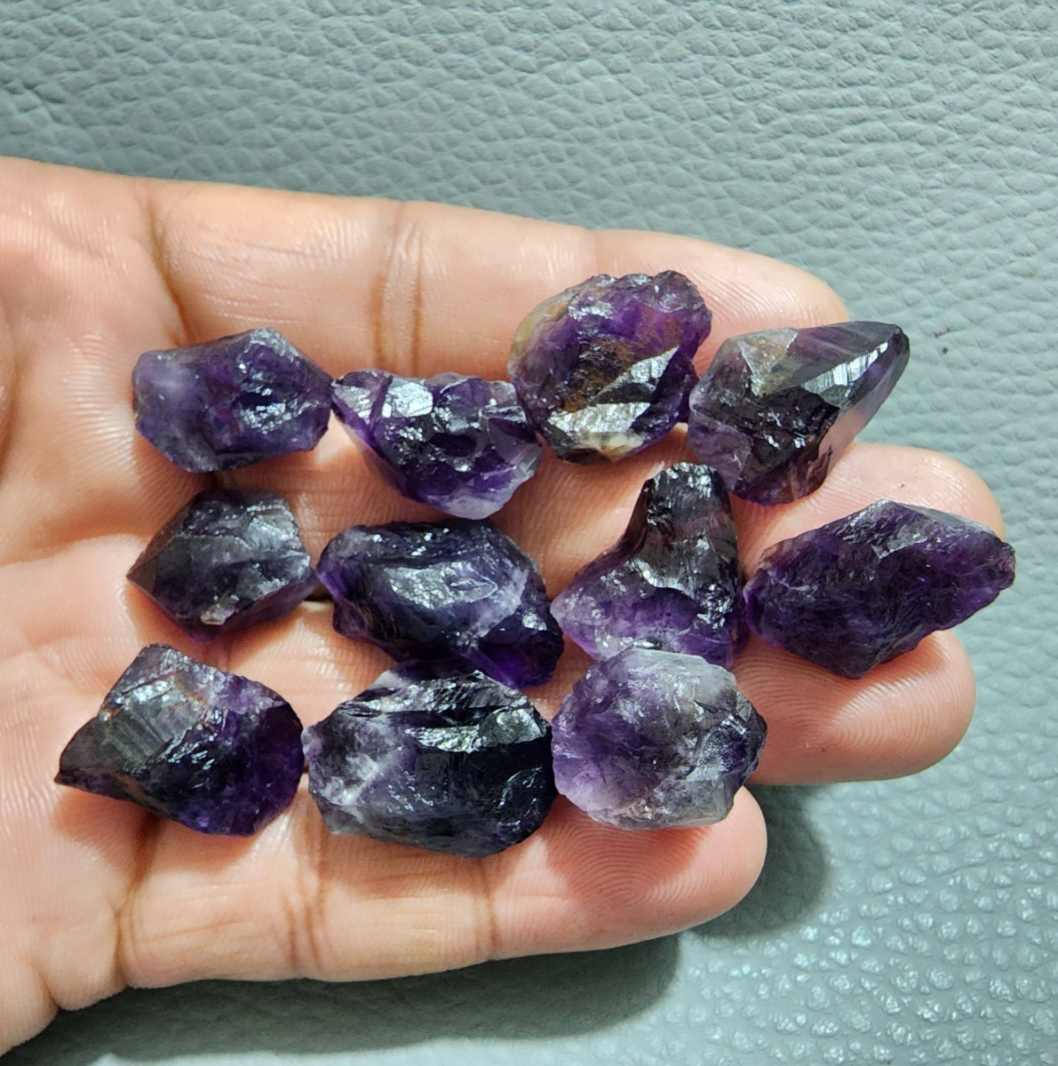 11 Pcs Fabulous Purple Amethyst Rough Gemstone Raw Size 17-22 MM Crystal Rough