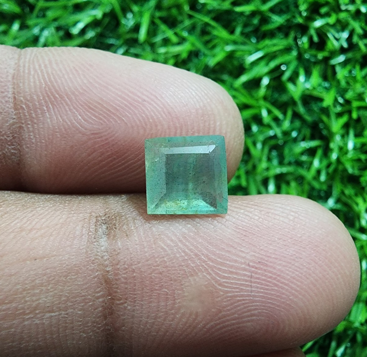 Awesome Colombian Emerald Faceted Square Shape 1.25 Crt Loose Gemstone